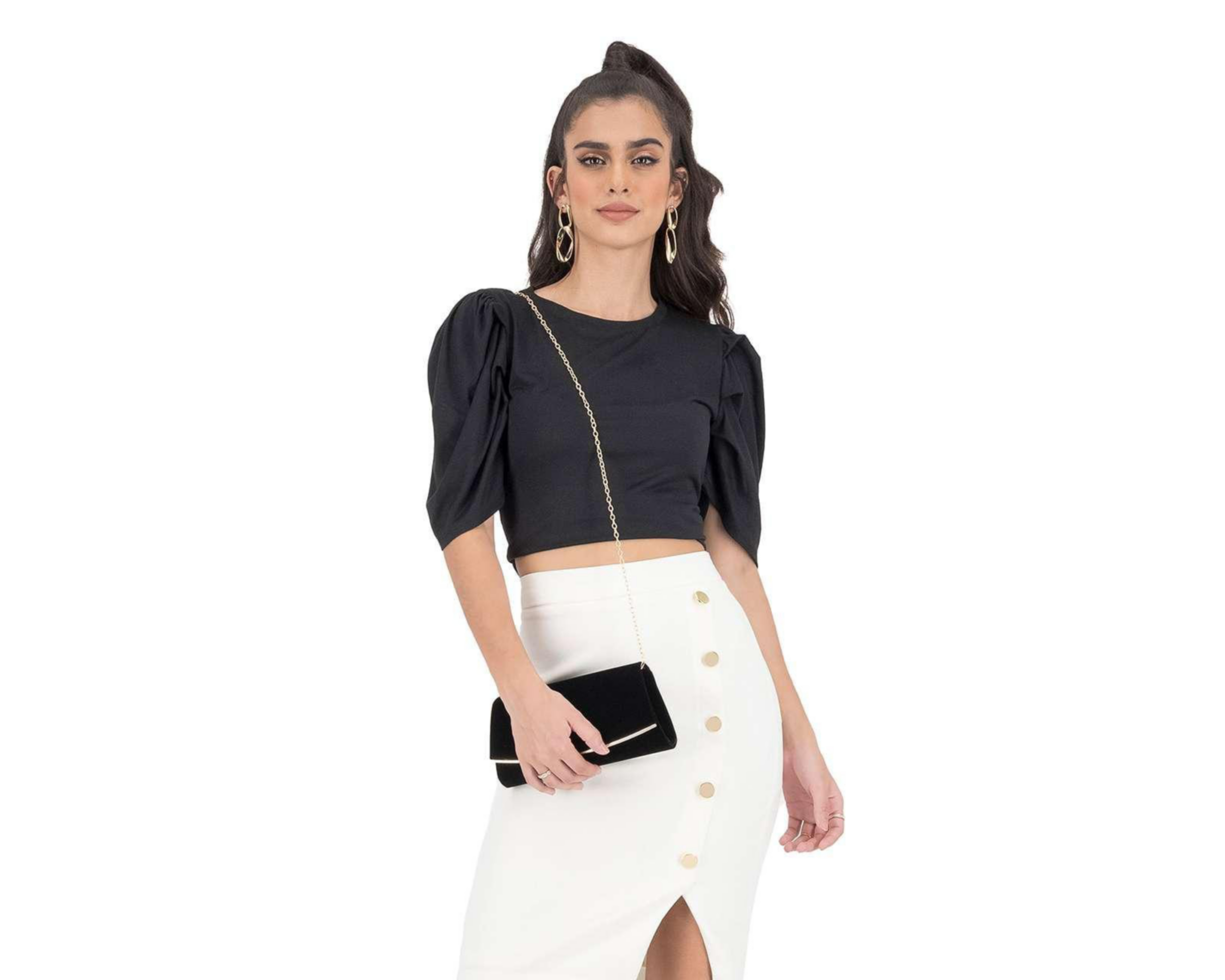 Blusa Jennifer Lopez Manga Farol