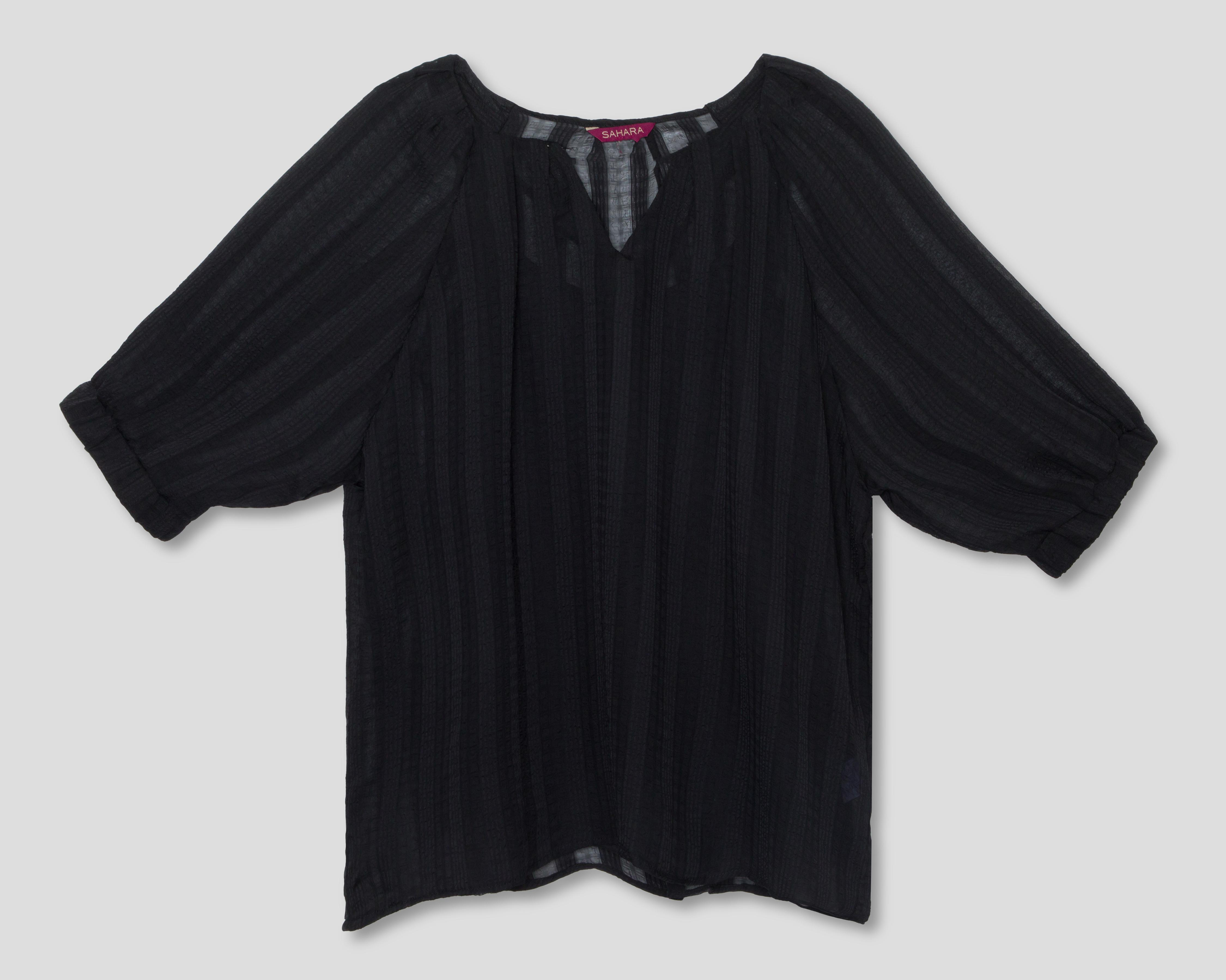 Foto 2 pulgar | Blusa Sahara Negra para Mujer