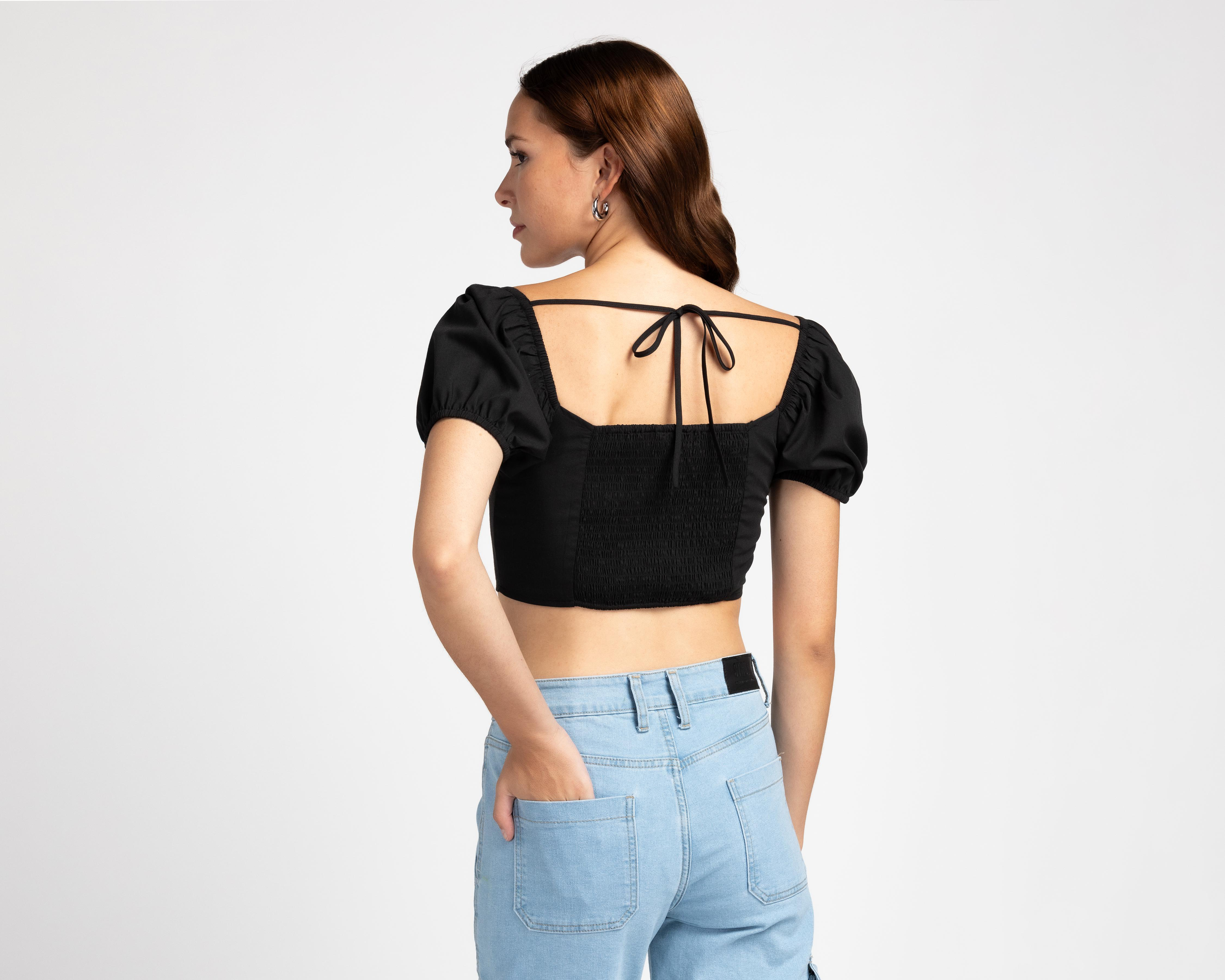 Foto 4 pulgar | Crop Top Negro 18 Forever para Mujer
