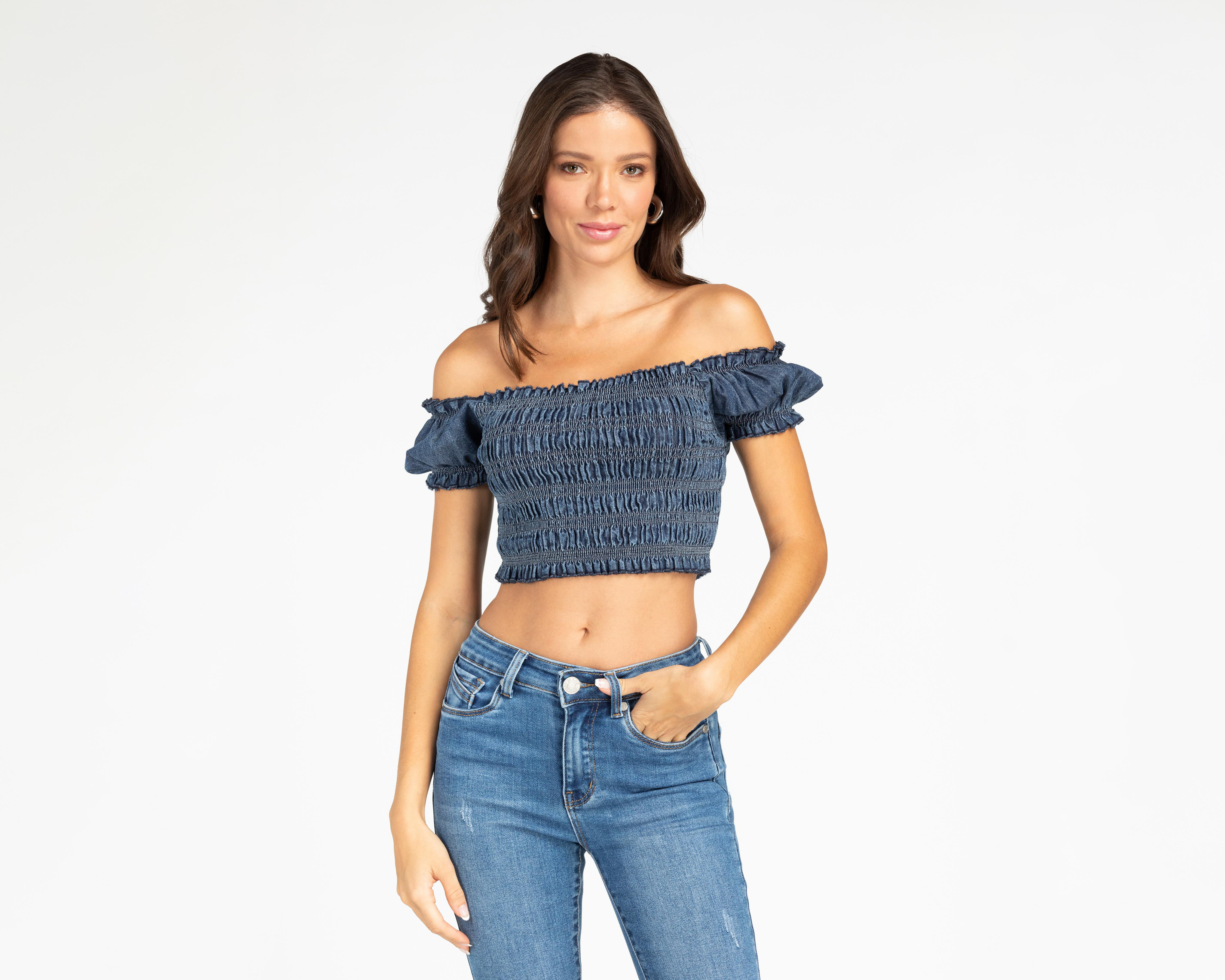 Foto 2 pulgar | Crop Top Refill Azul para Mujer