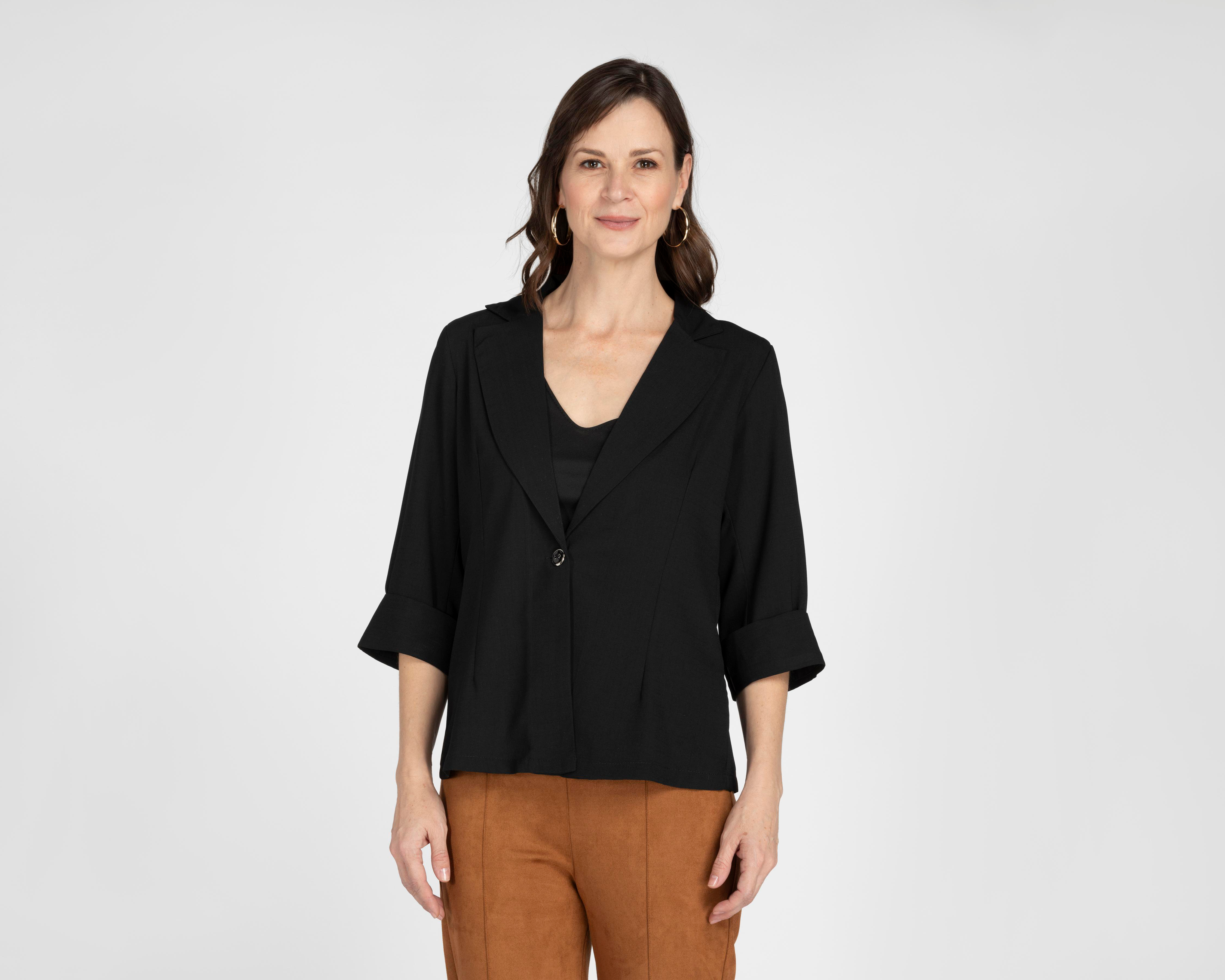 Foto 2 pulgar | Saco y Blusa Paloma Negros