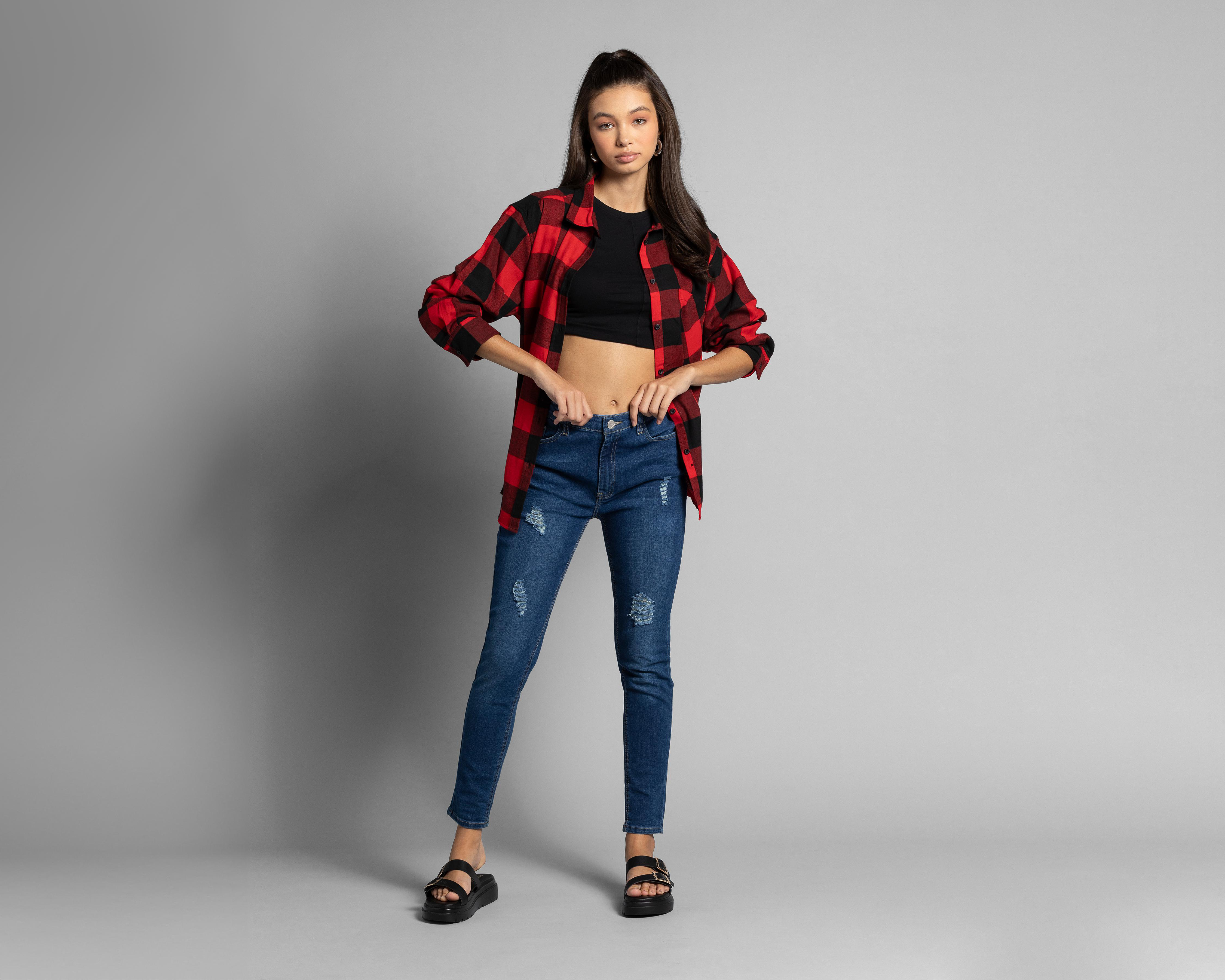 Foto 2 | Jeans Thinner Straight con Destrucciones