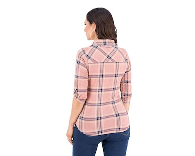 Foto 2 | Blusa Lady Sun Manga 3/4 a Cuadros