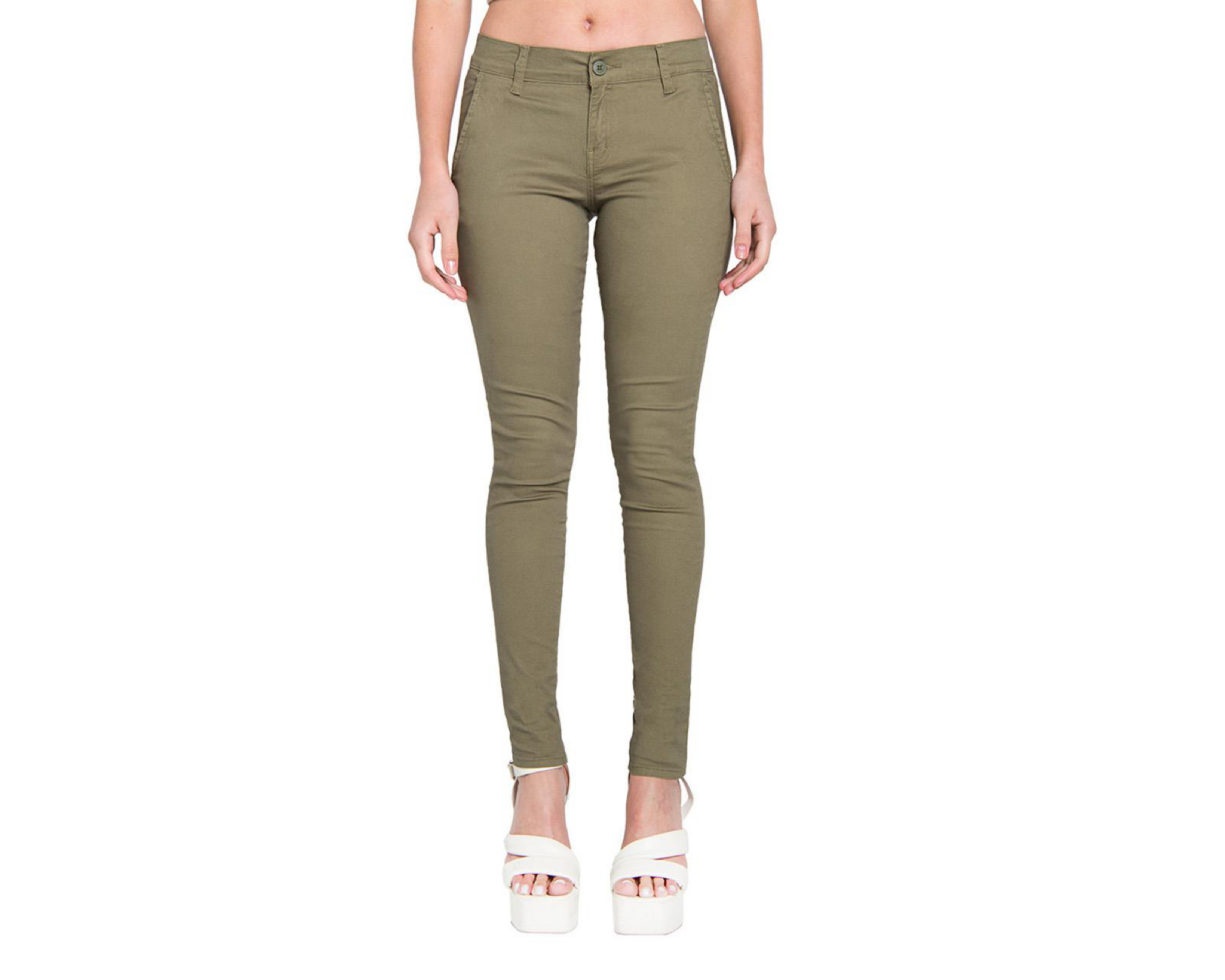 Foto 1 | Pantalón Chino Oggi Verde para Mujer
