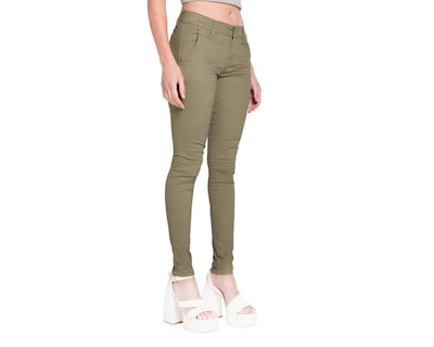 Foto 2 | Pantalón Chino Oggi Verde para Mujer