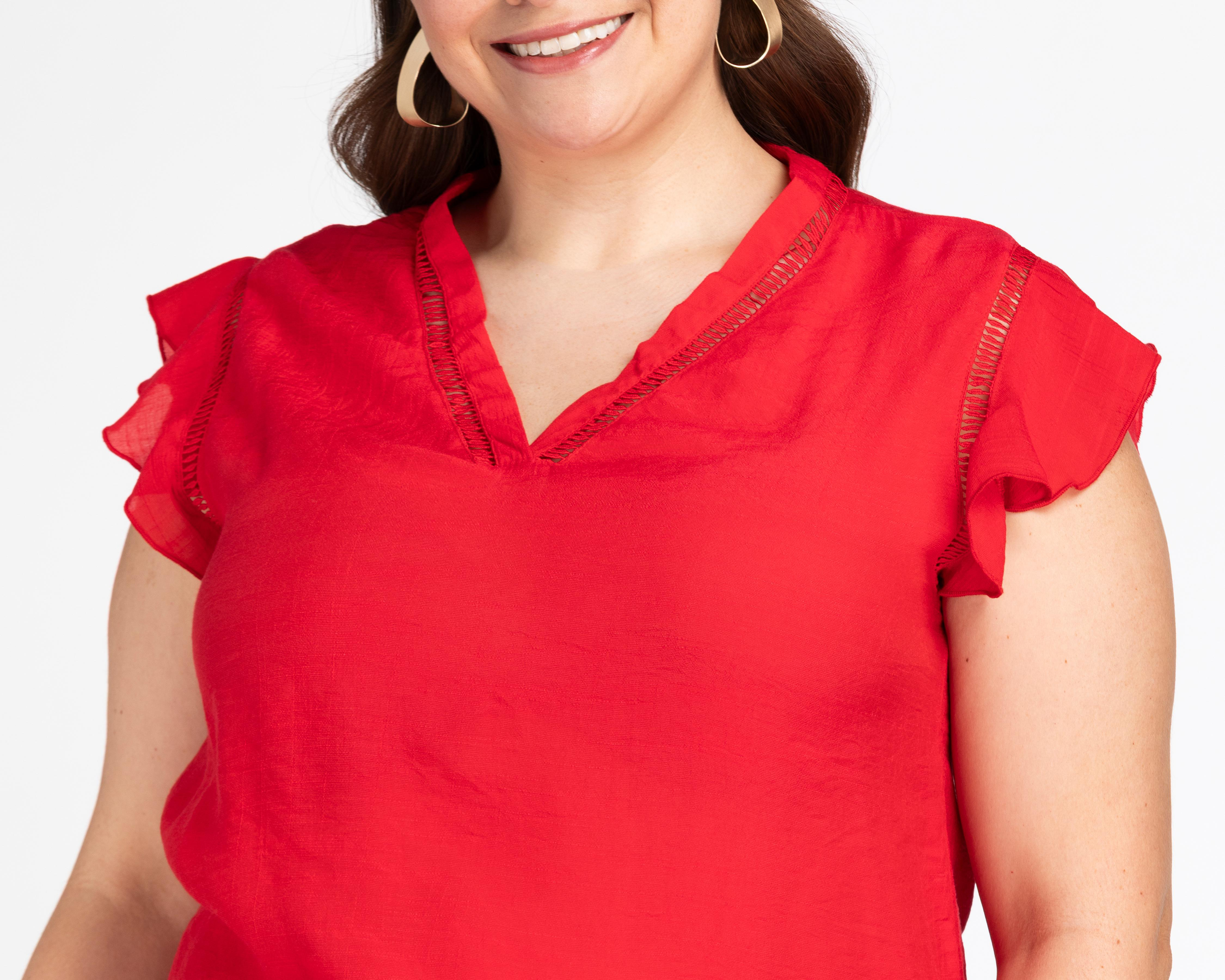 Foto 5 pulgar | Blusa Sahara Roja para Mujer