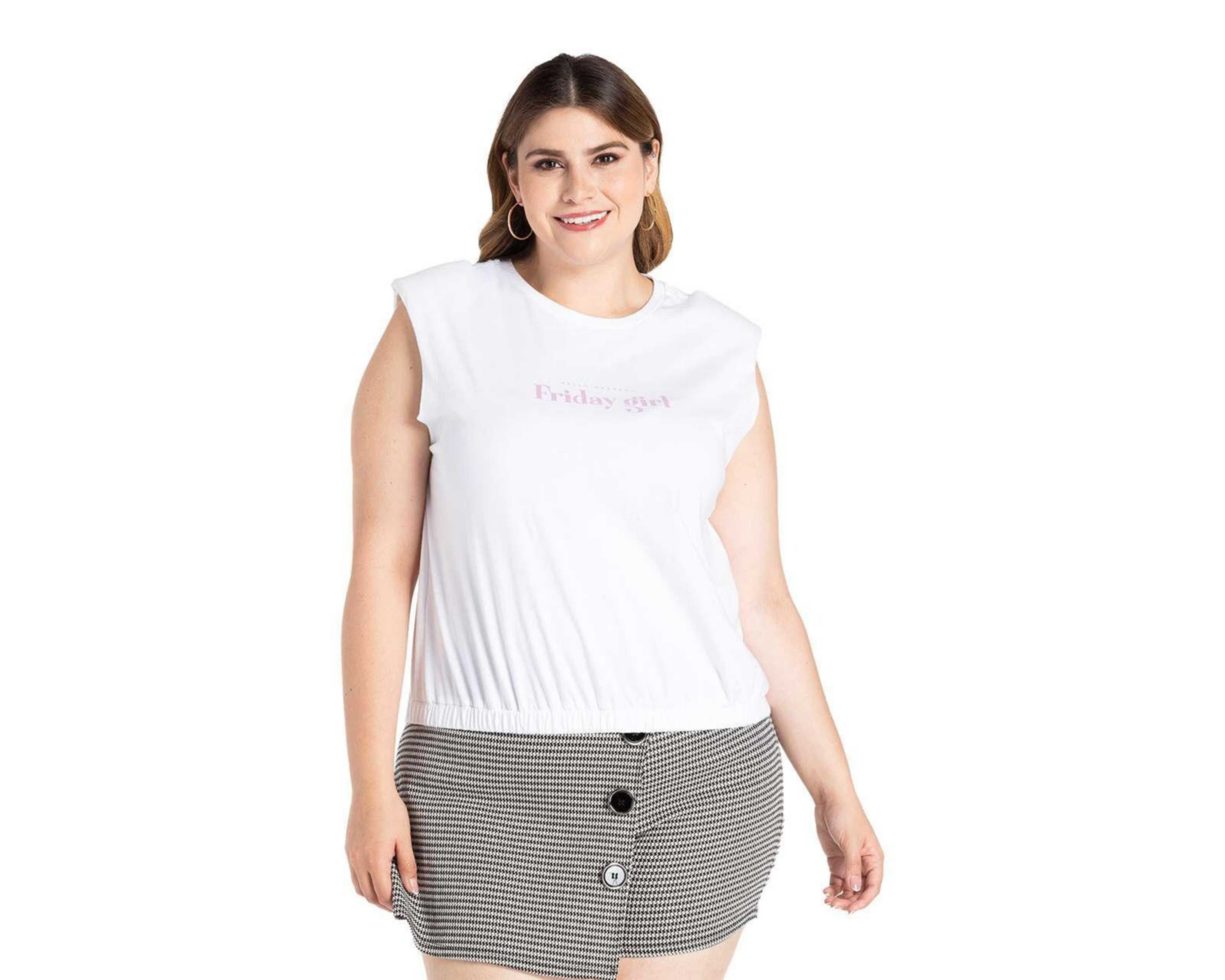Foto 7 pulgar | Playera Thinner sin Mangas con Estampado