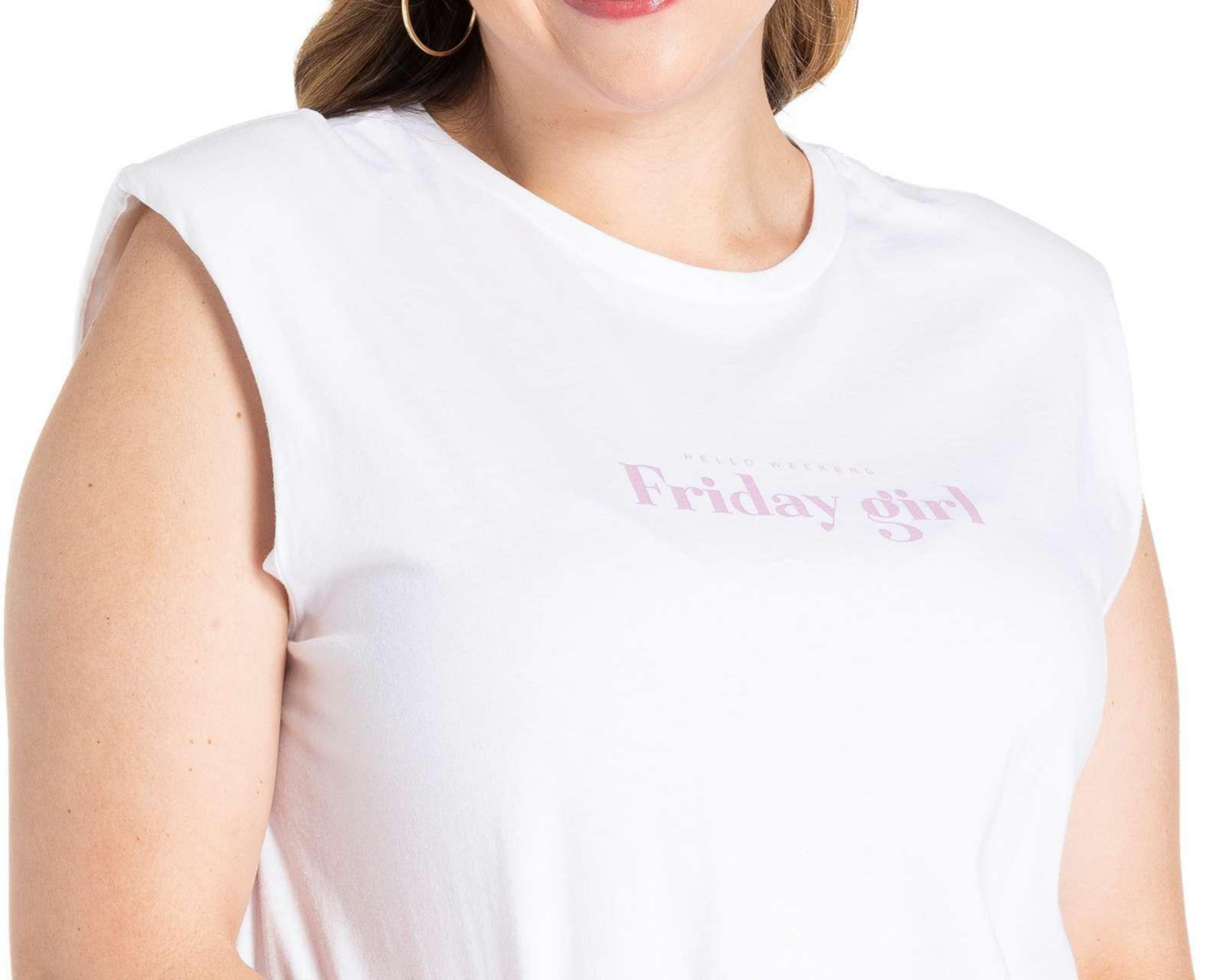 Foto 9 pulgar | Playera Thinner sin Mangas con Estampado