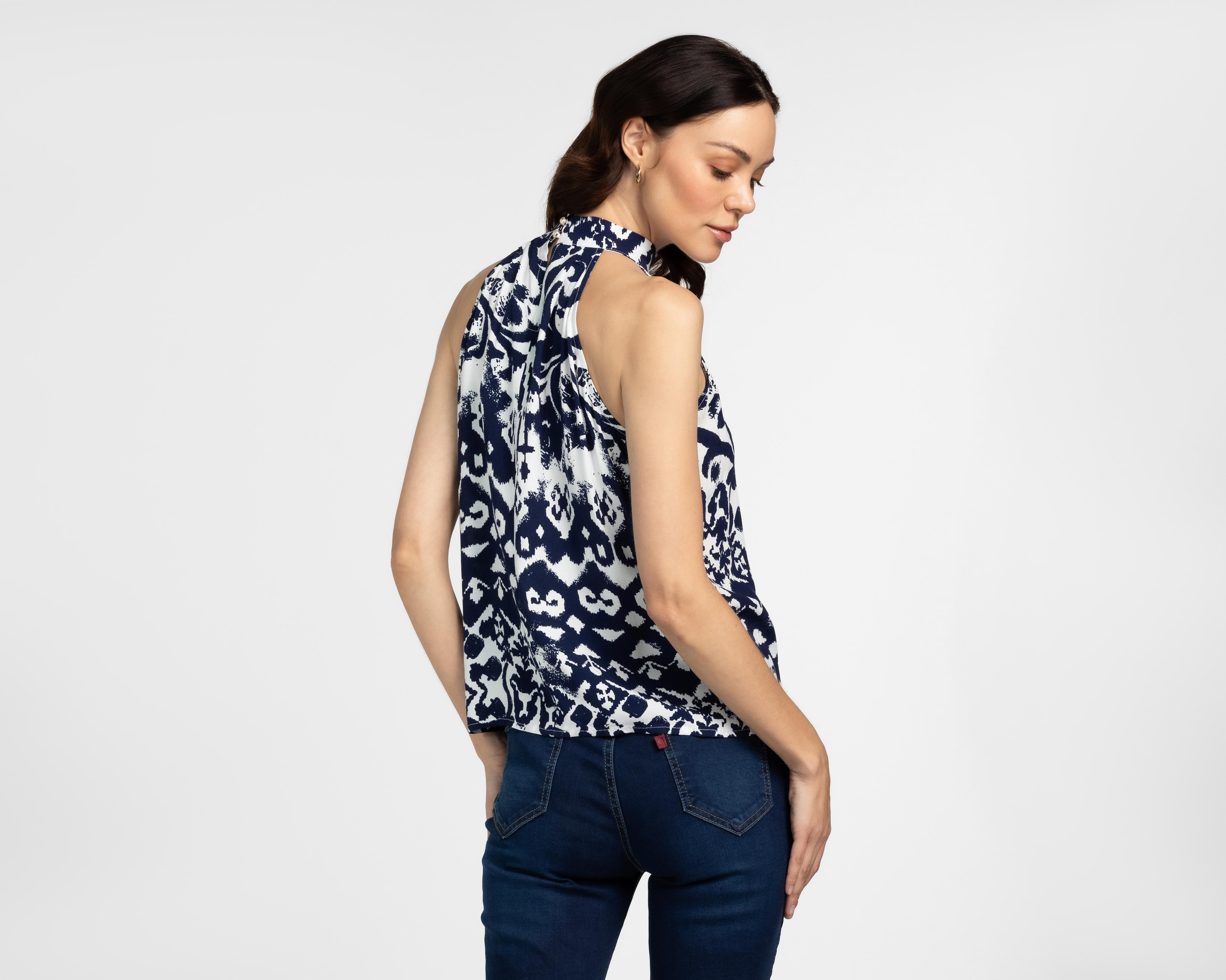 Foto 4 pulgar | Blusa Jennifer Lopez Azul para Mujer