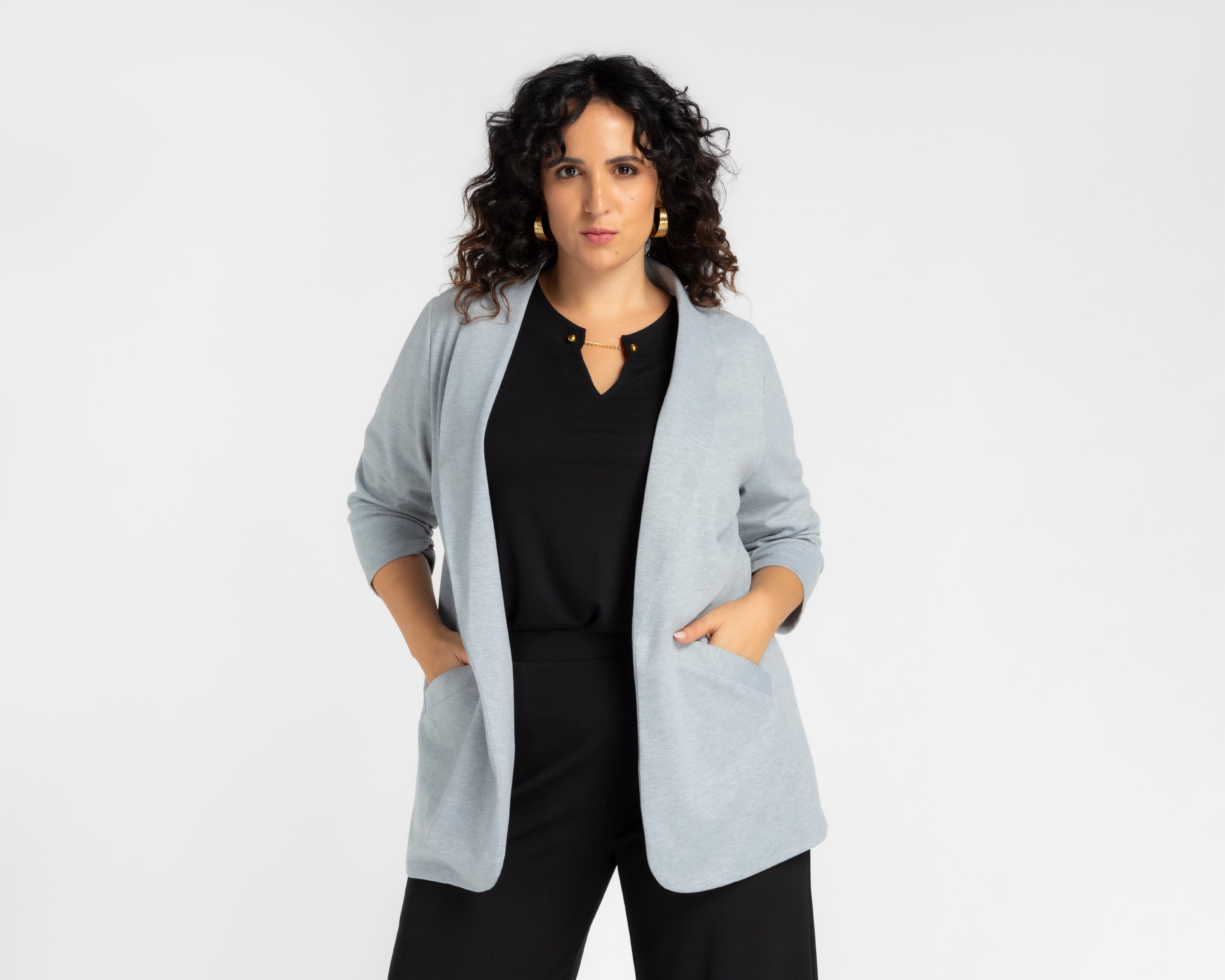 Foto 5 pulgar | Saco Gris Lady Sun para Mujer