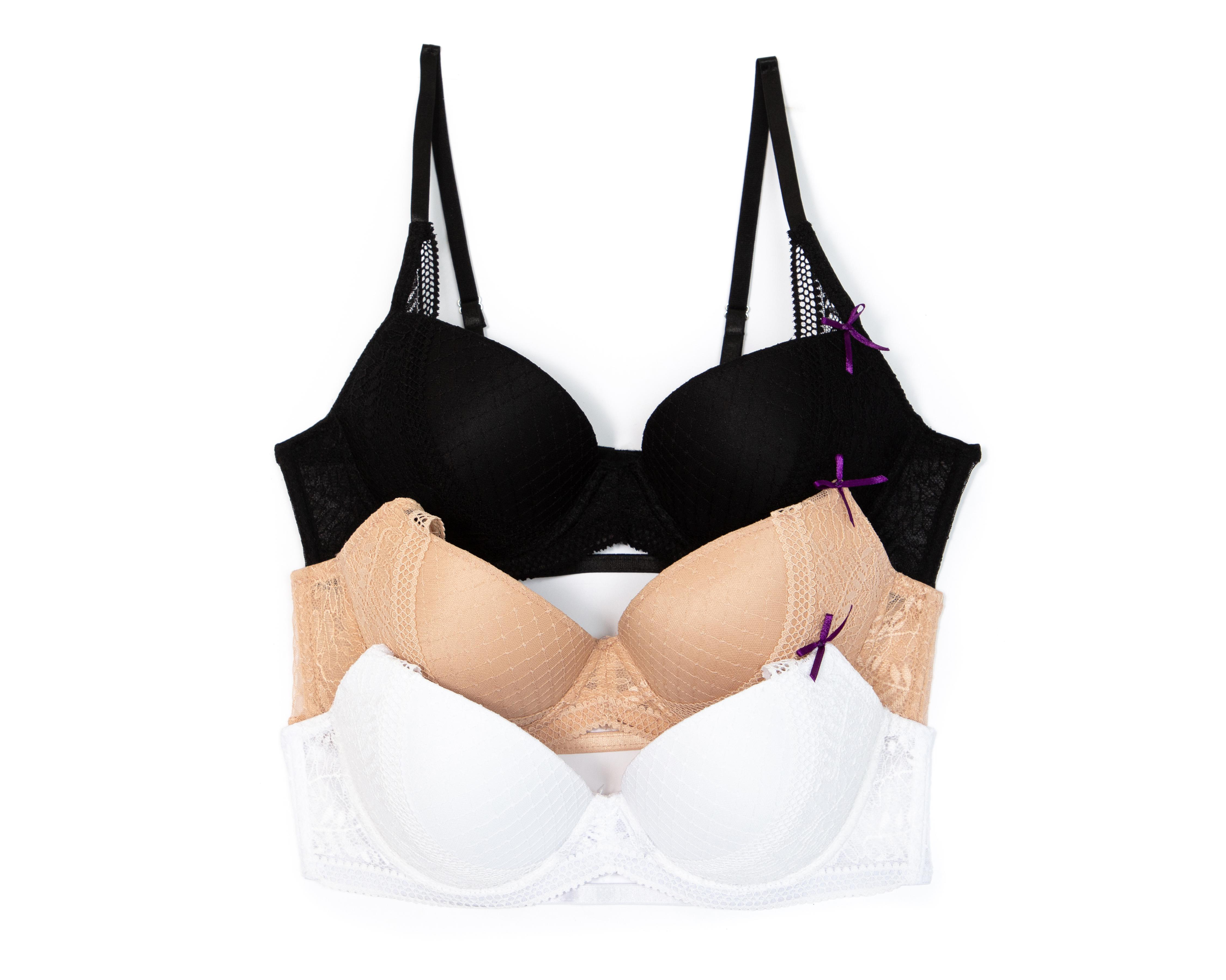 Foto 1 | Brasier Copa Completa con Encaje Eva tu Estilo Íntimo 3 Pack