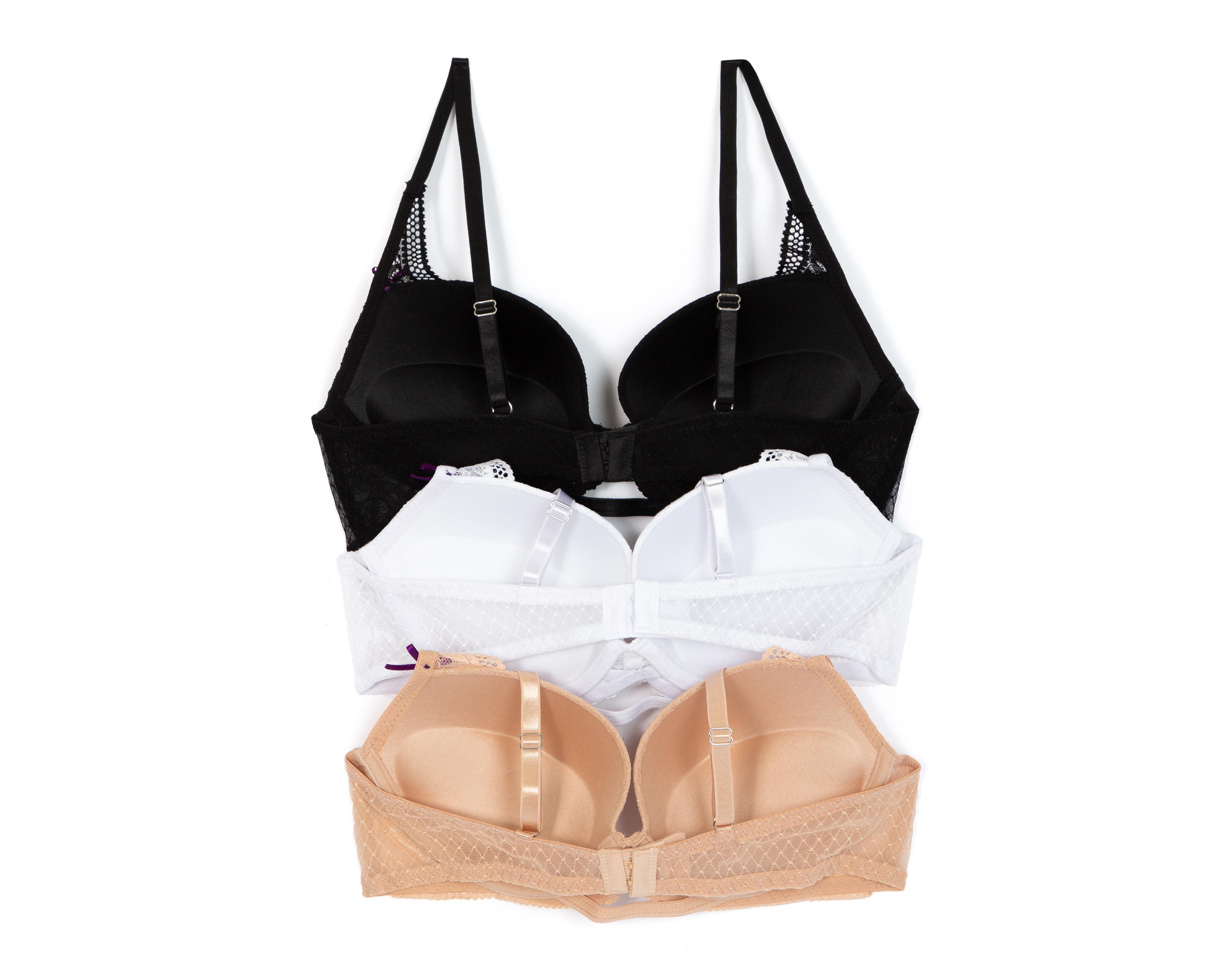 Foto 2 | Brasier Copa Completa con Encaje Eva tu Estilo Íntimo 3 Pack