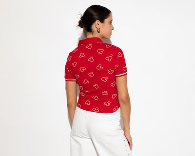 Foto 3 | Playera Polo Disney Mickey Mouse Roja para Mujer
