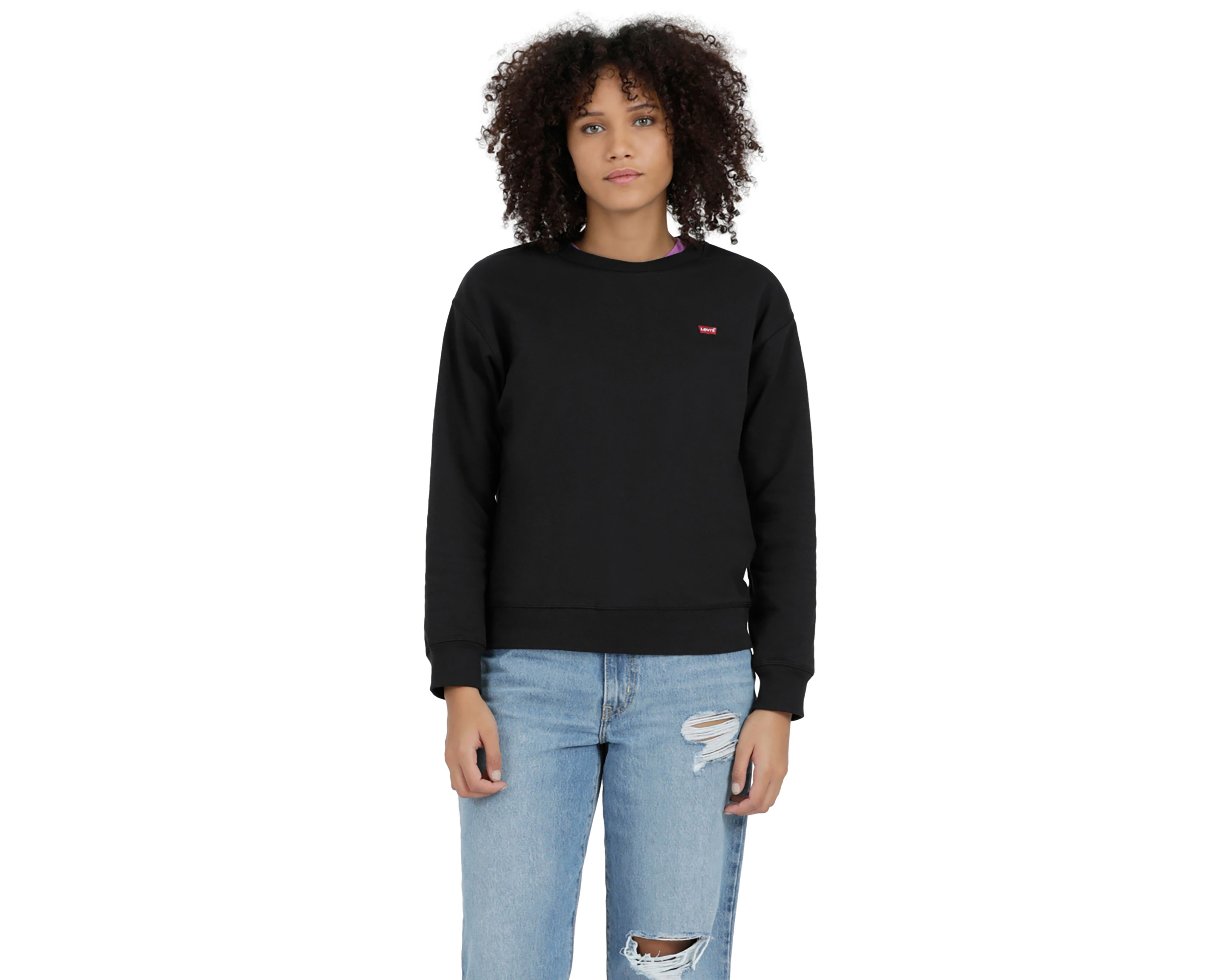 Sudadera Levi's Negra con Cuello Redondo