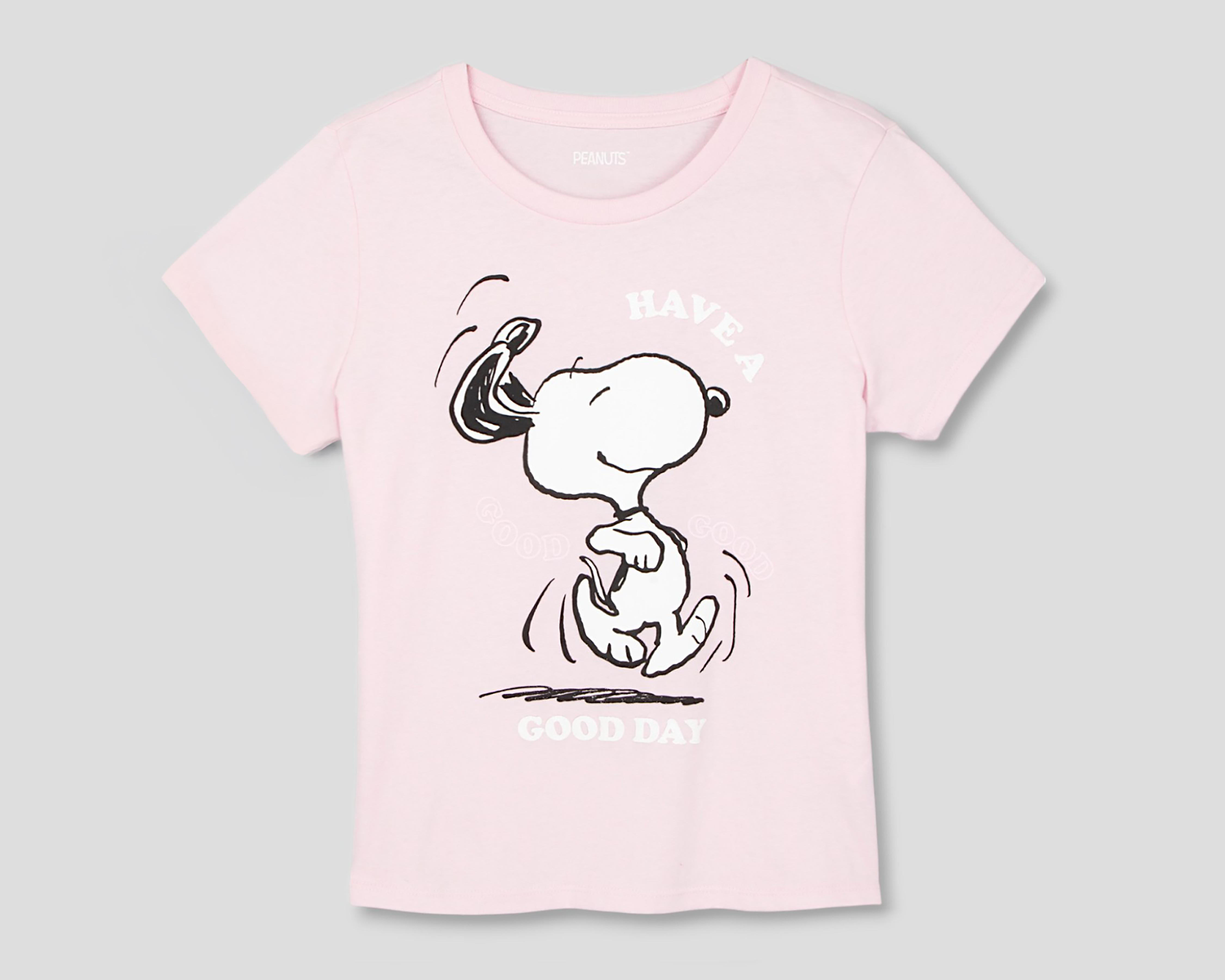 Foto 2 pulgar | Playera Peanuts Manga Corta para Mujer