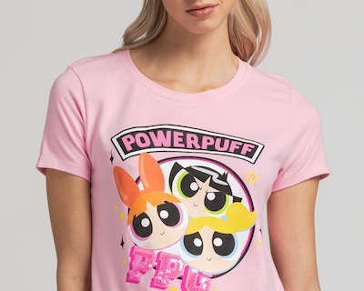 Foto 3 | Playeras Las Chicas Superpoderosas Rosa para Mujer