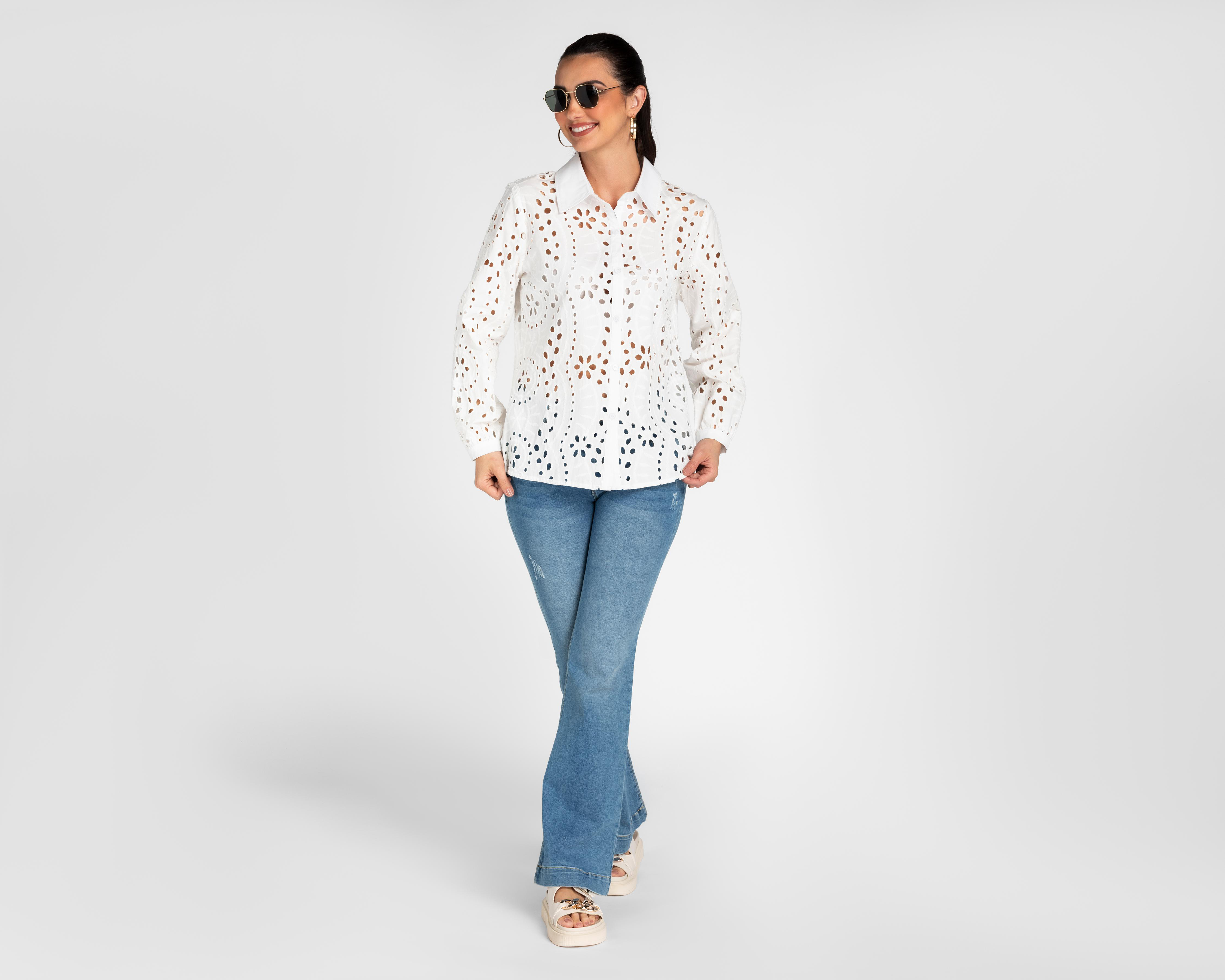 Foto 3 pulgar | Blusa Lady Sun con Corte Láser para Mujer