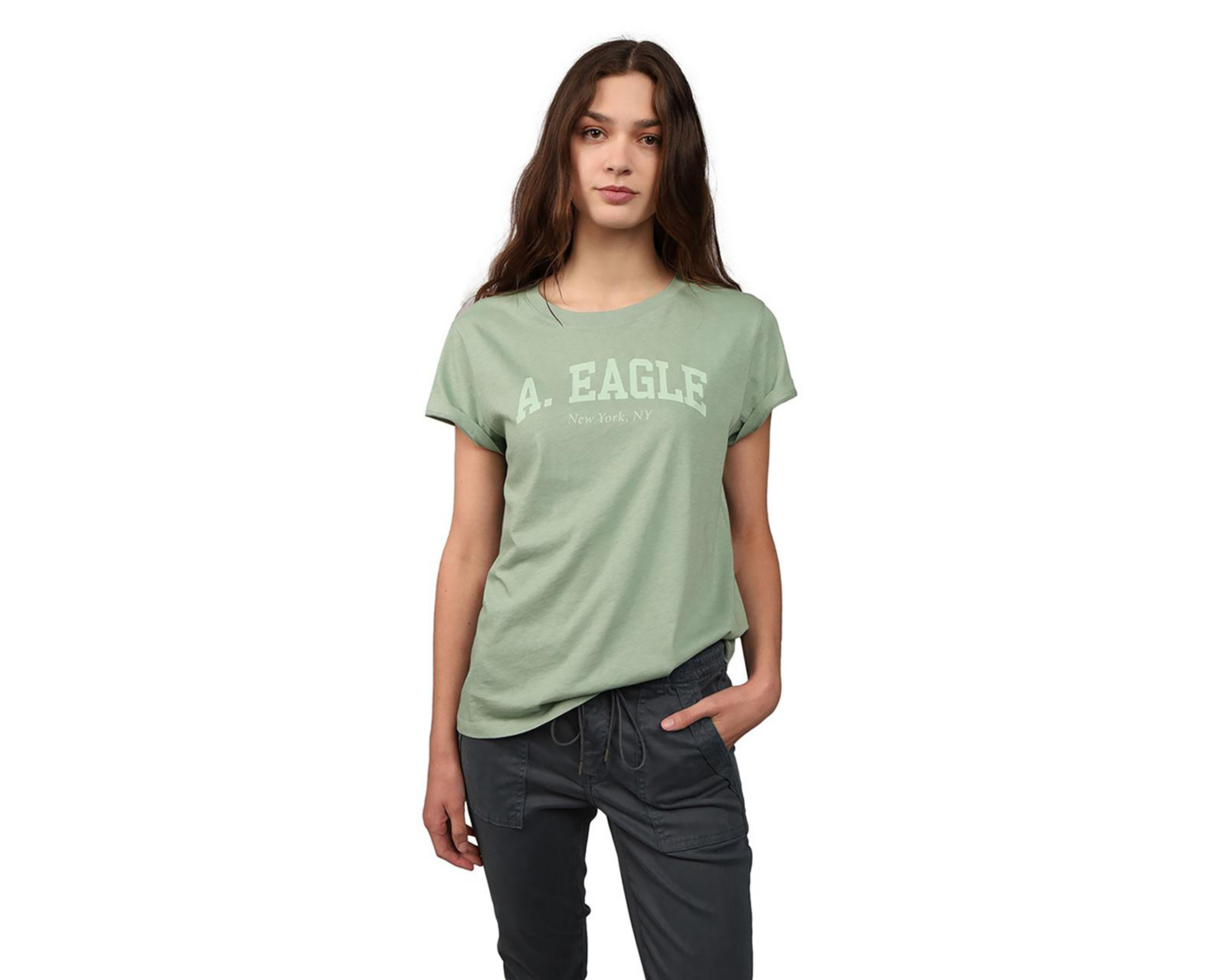 Foto 2 pulgar | Playera American Eagle Manga Corta para Mujer
