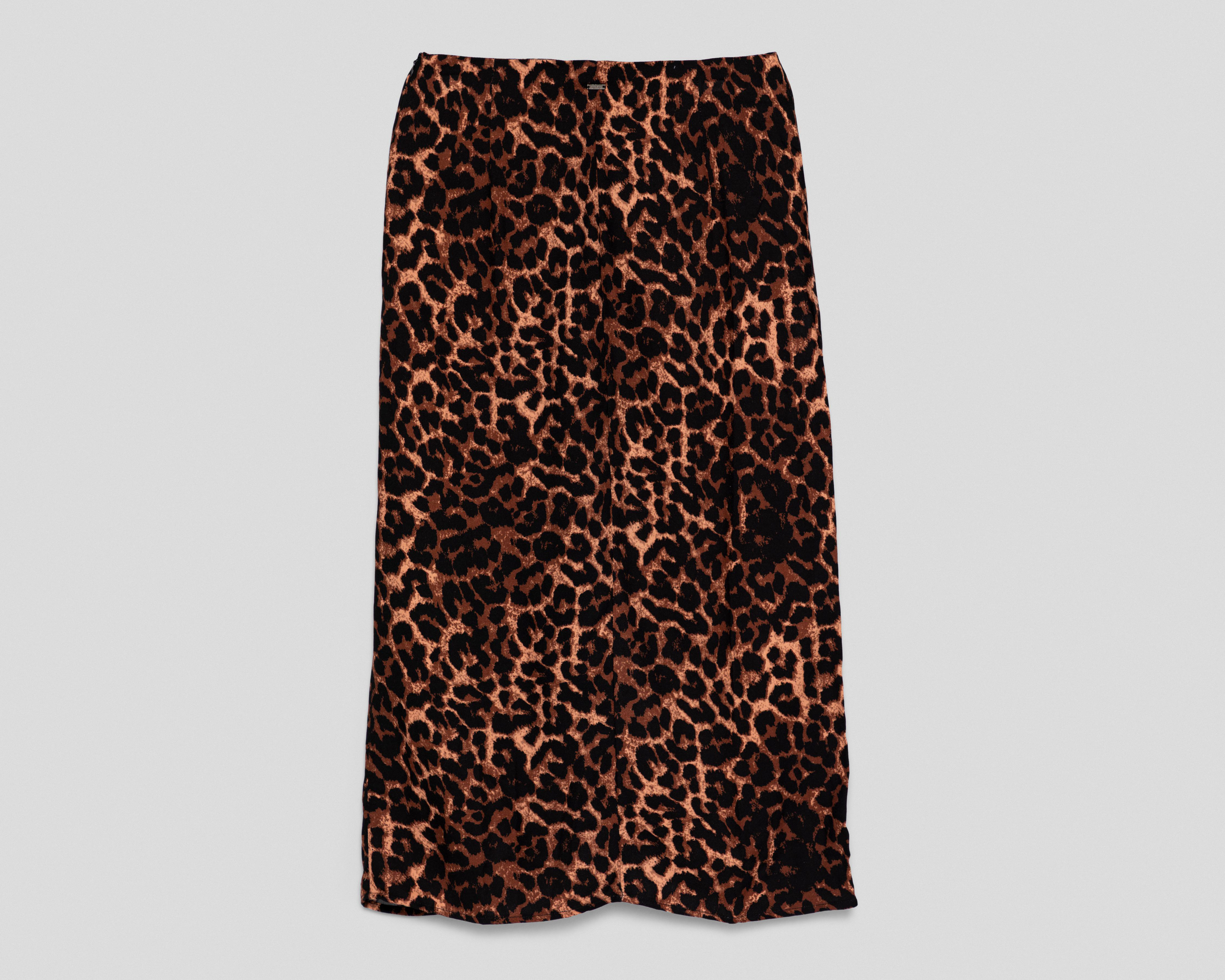 Foto 3 pulgar | Falda Midi Bebe Animal Print para Mujer