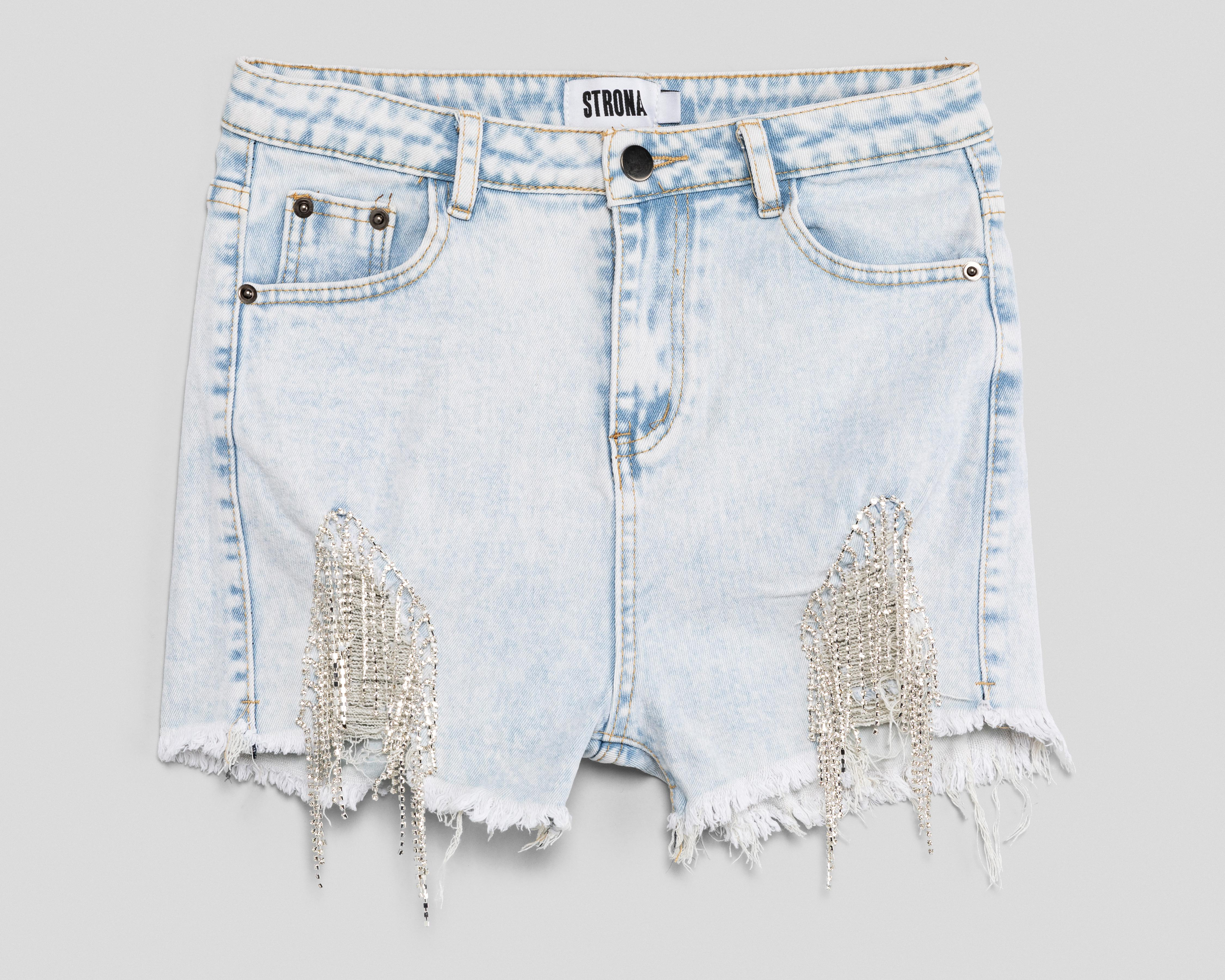 Foto 1 | Short Strona de Mezclilla para Mujer