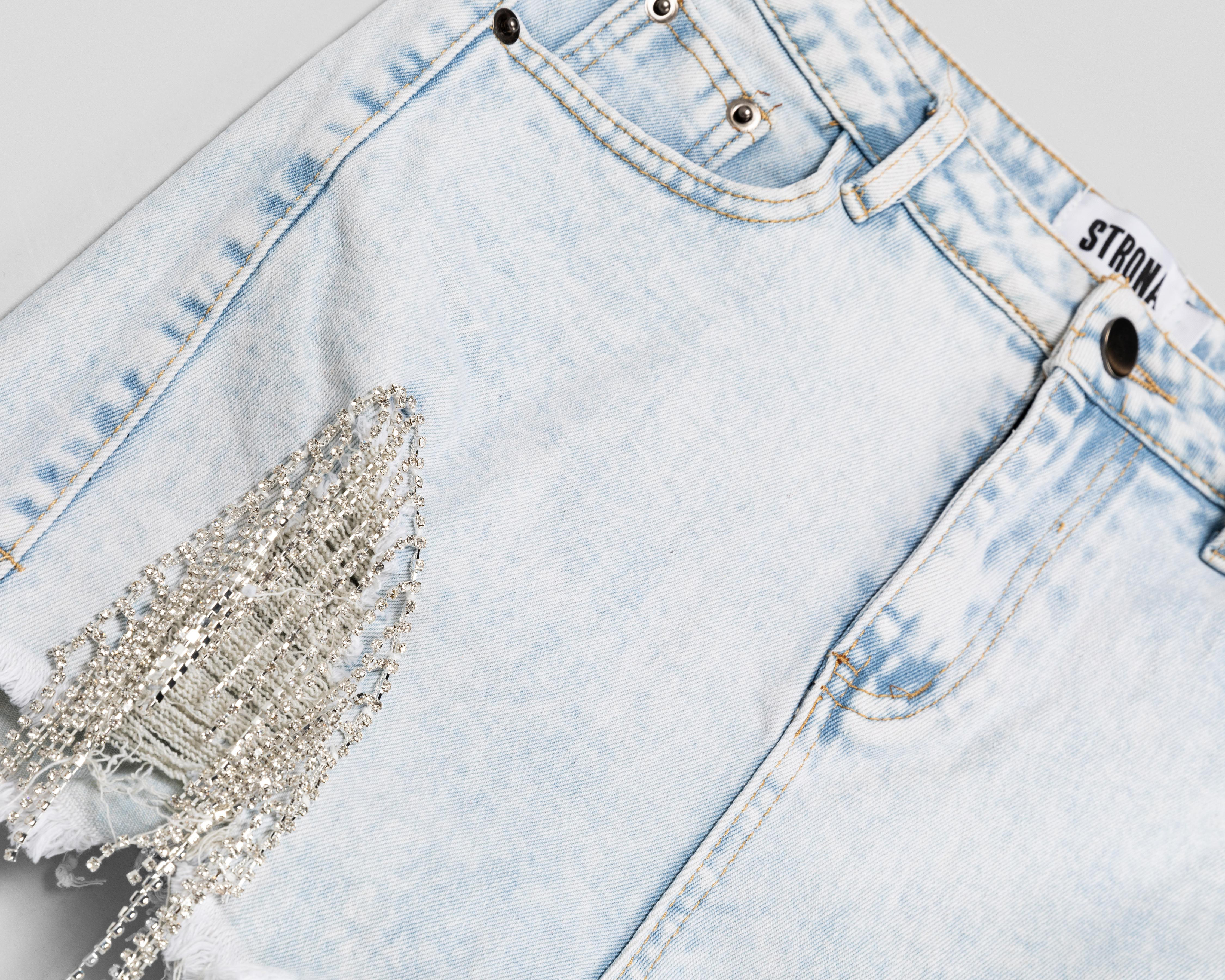 Foto 3 | Short Strona de Mezclilla para Mujer