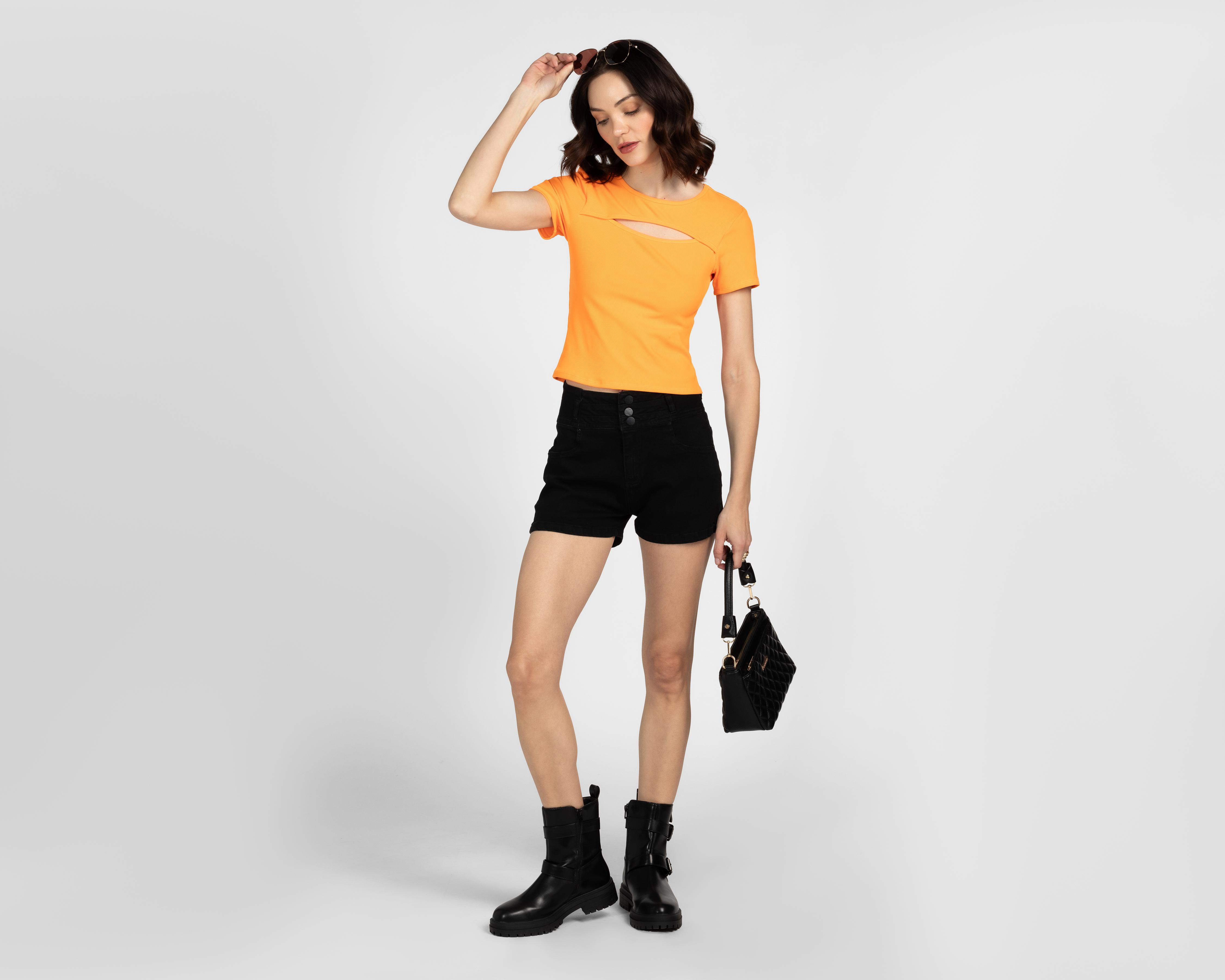Foto 2 | Short Bebe con Pretina Alta para Mujer