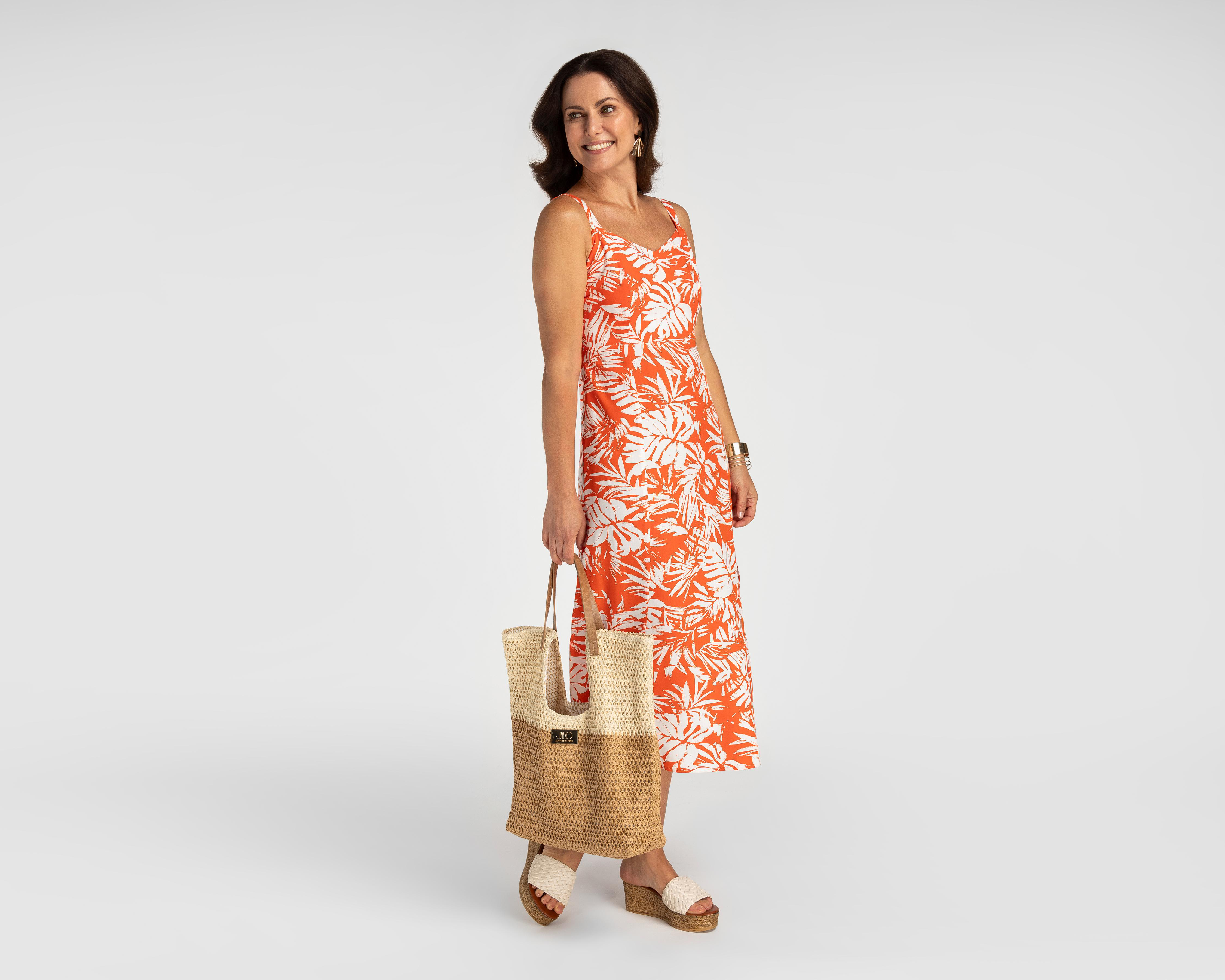 Foto 2 | Vestido de Playa Lady Sun Midi Anaranjado