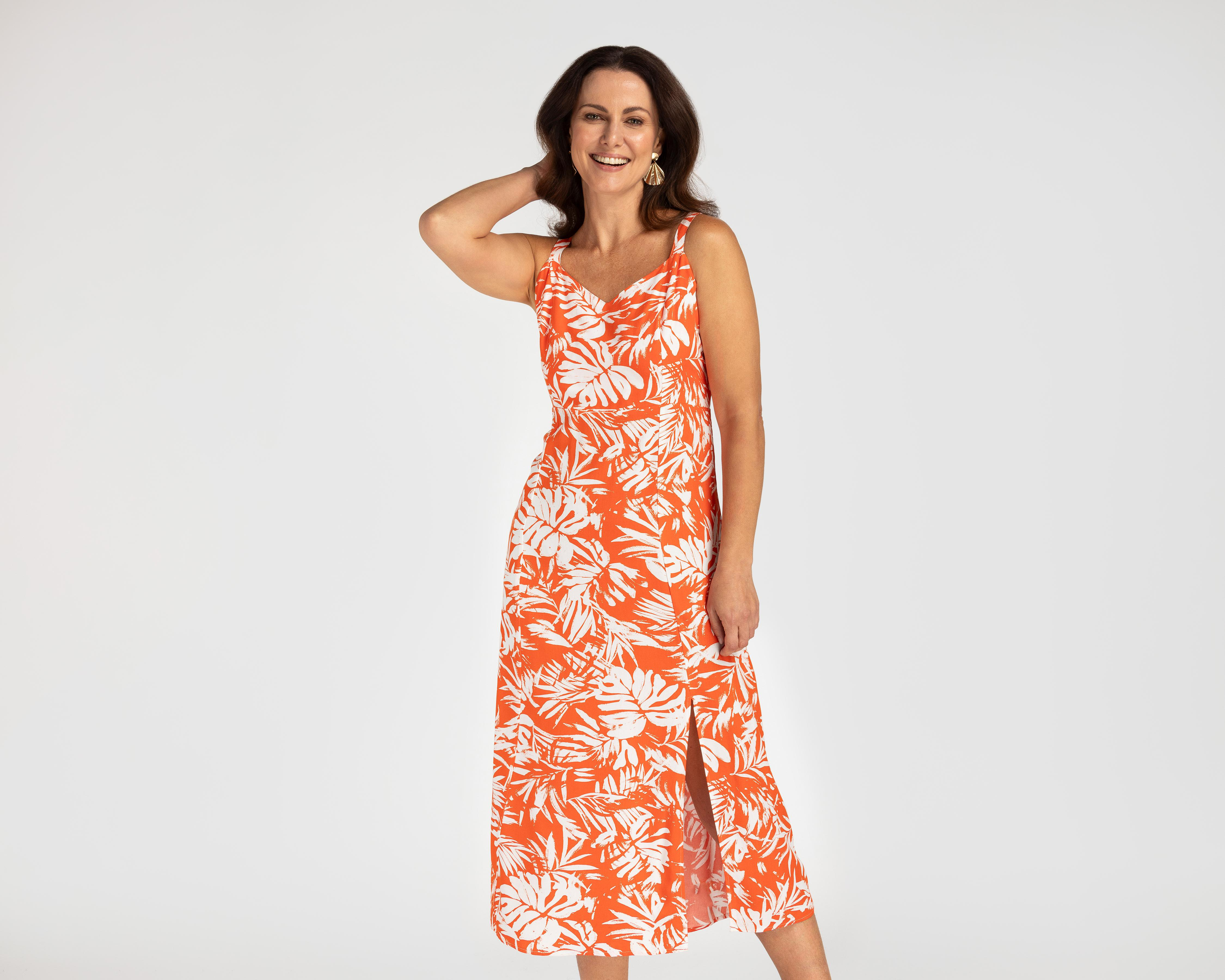 Foto 5 pulgar | Vestido de Playa Lady Sun Midi Anaranjado