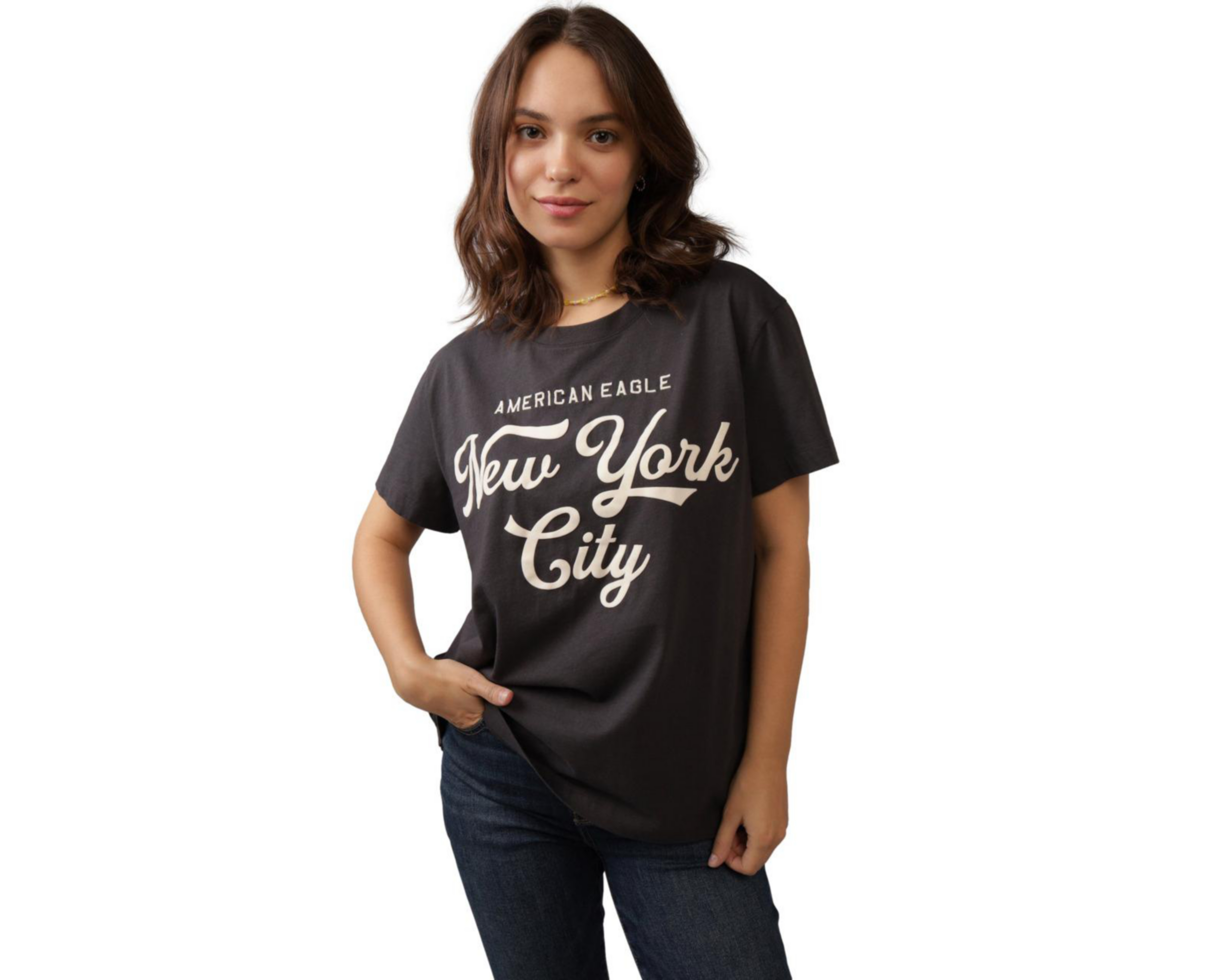 Foto 2 pulgar | Playera American Eagle Estampada para Mujer