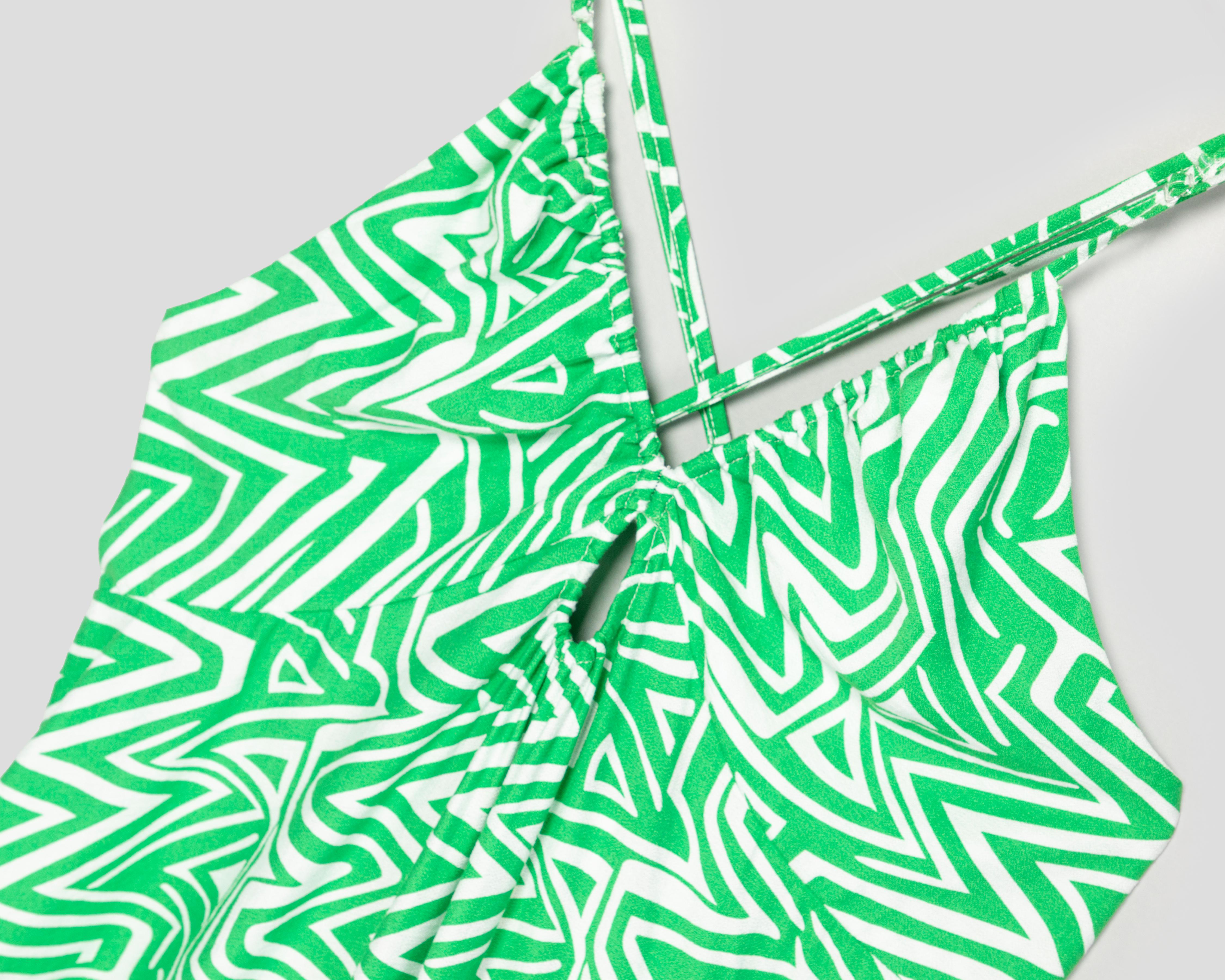 Foto 4 pulgar | Vestido de Playa Sahara con Tirantes Escote V Verde para Mujer