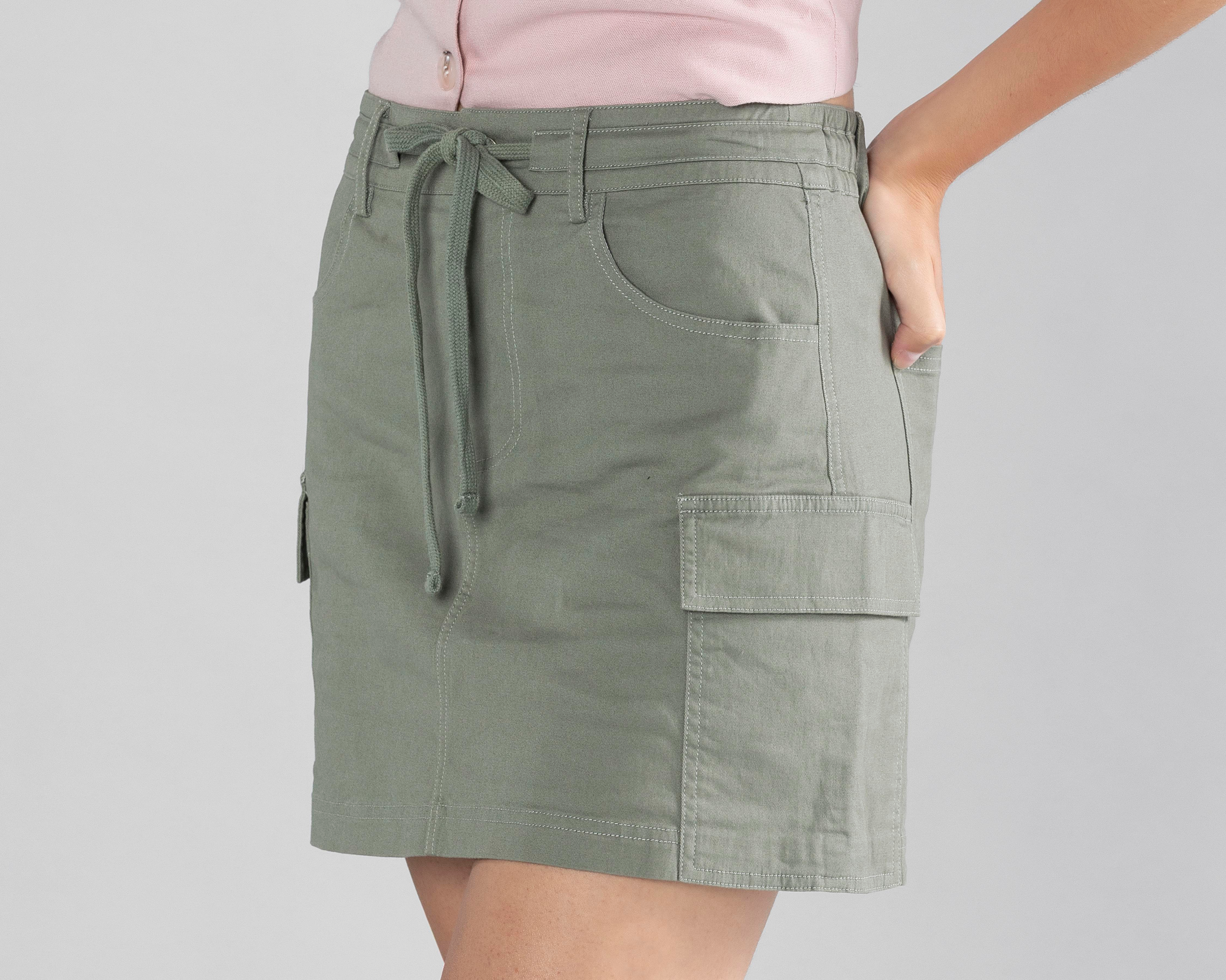 Foto 5 pulgar | Falda Corta Strona con Bolsas Cargo para Mujer