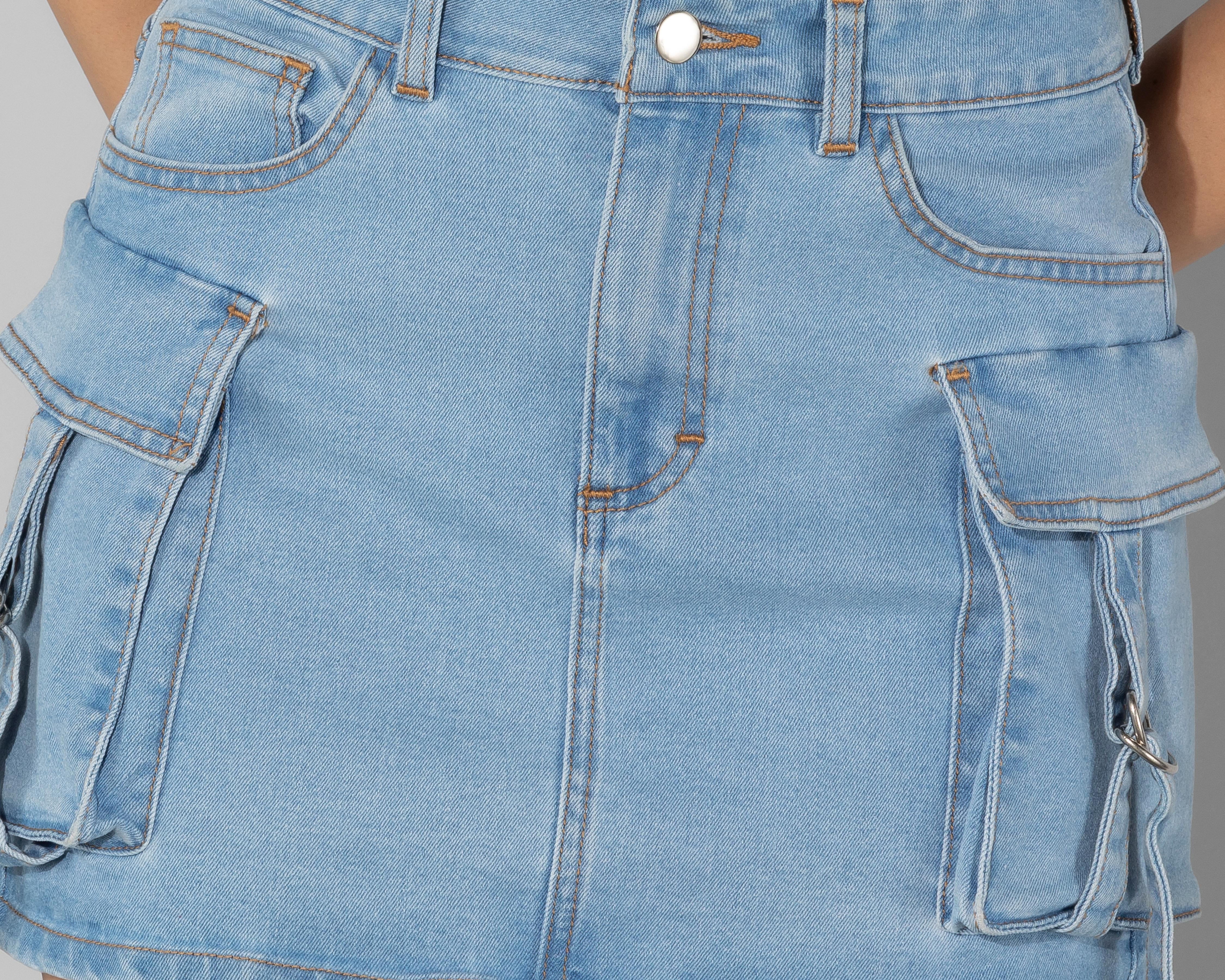 Foto 4 | Falda Thinner con Bolsas Cargo