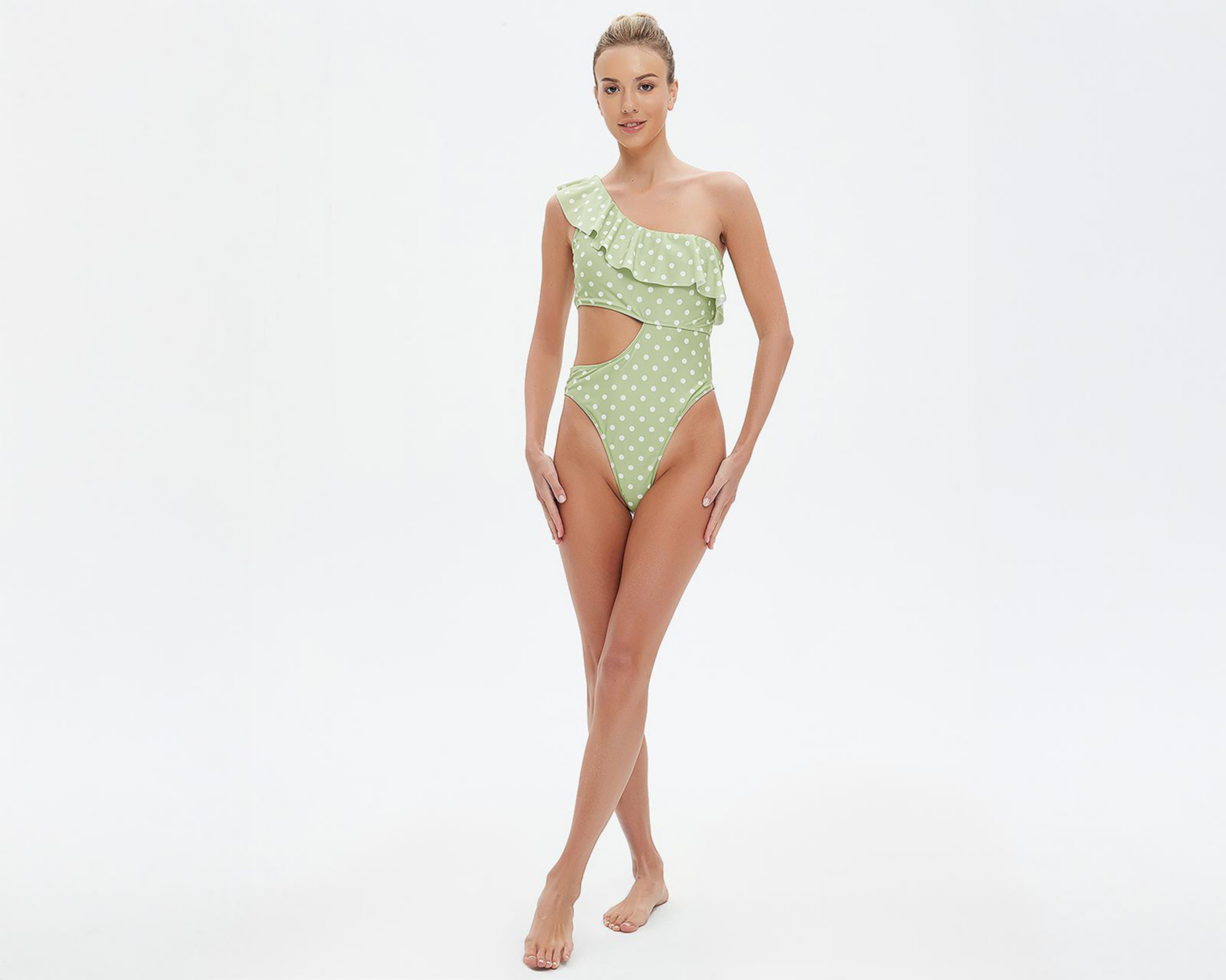 Foto 2 pulgar | Traje de Baño Completo Bebe con Olán para Mujer