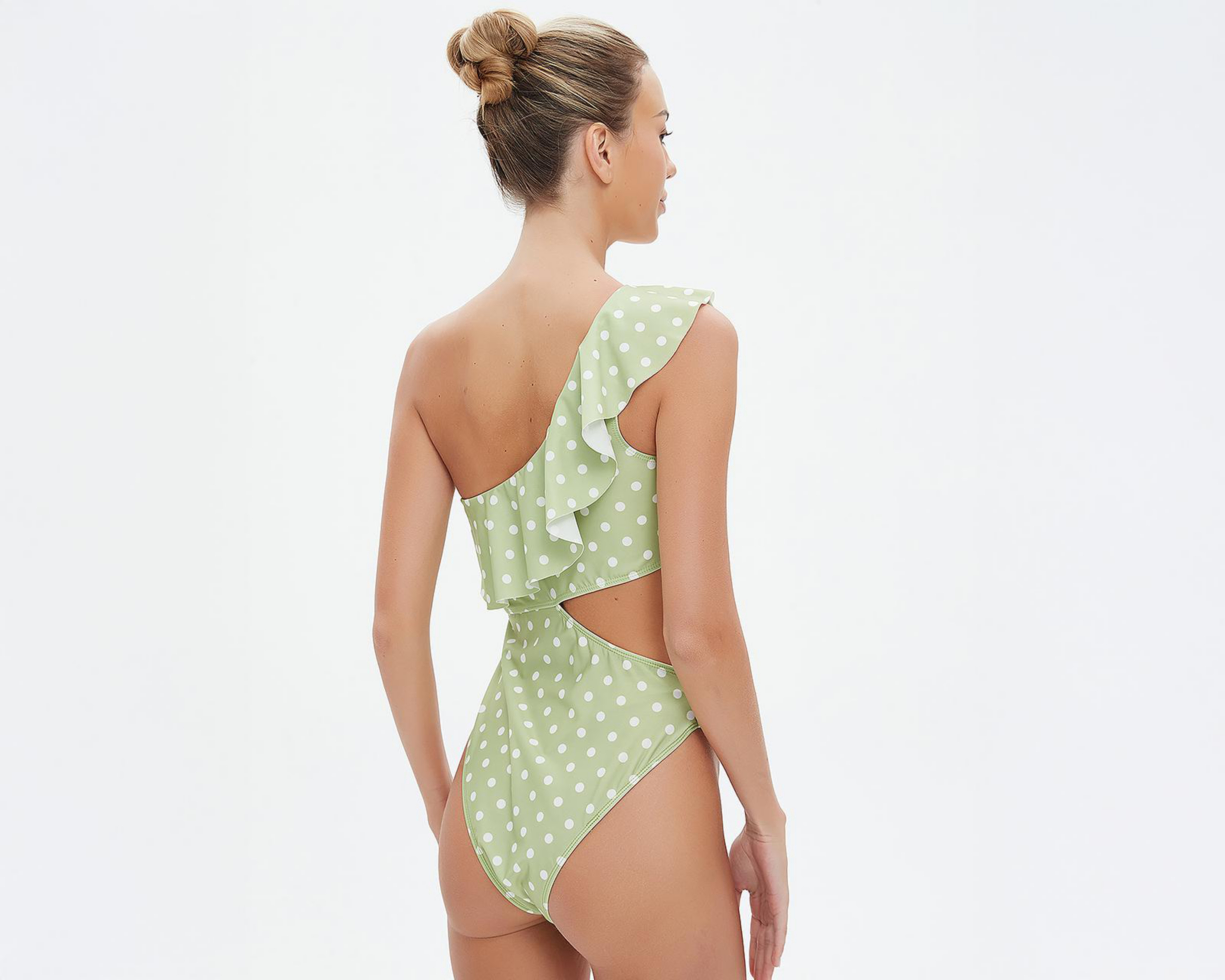 Foto 5 pulgar | Traje de Baño Completo Bebe con Olán para Mujer