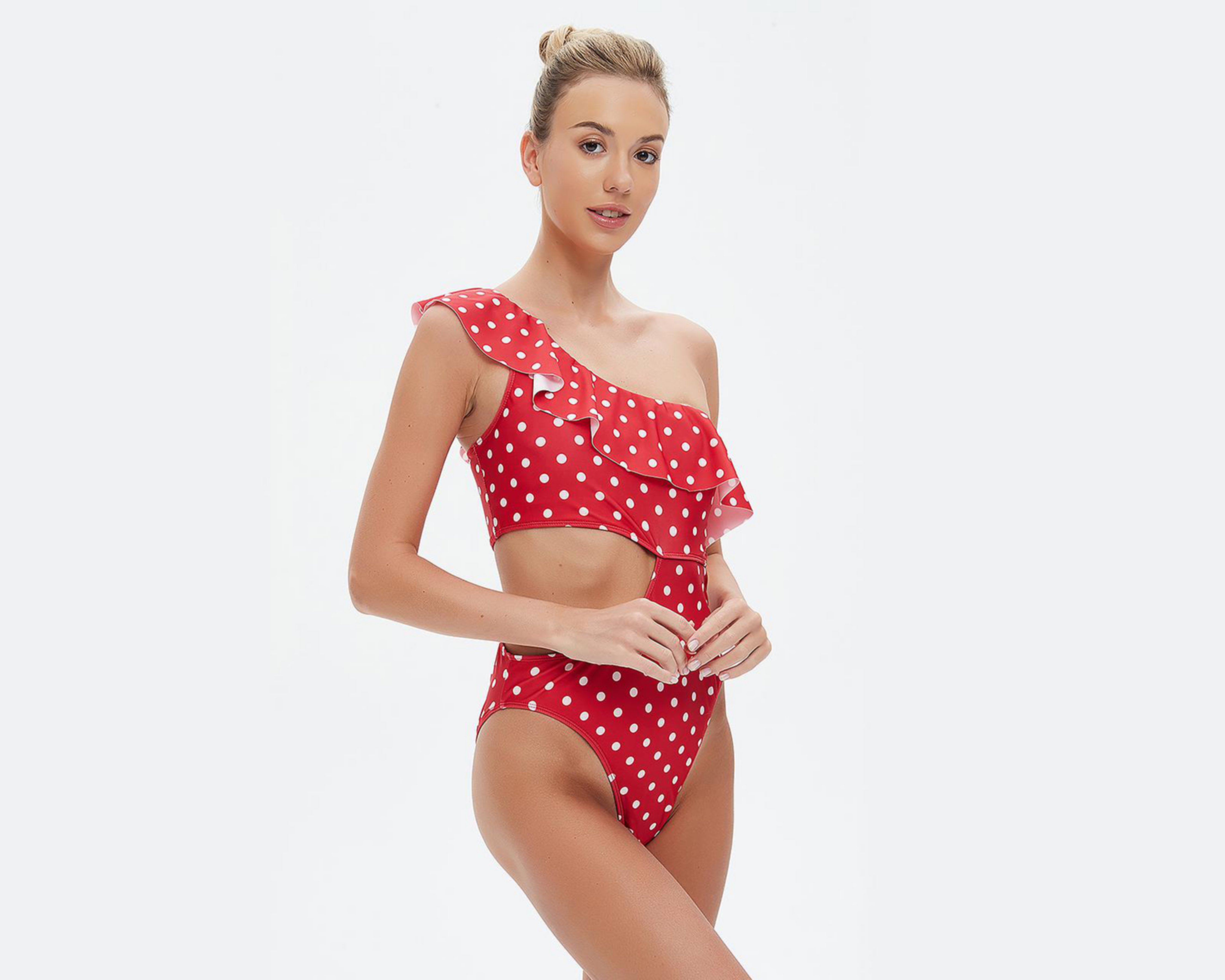 Foto 3 pulgar | Traje de Baño Completo Bebe con Olán para Mujer