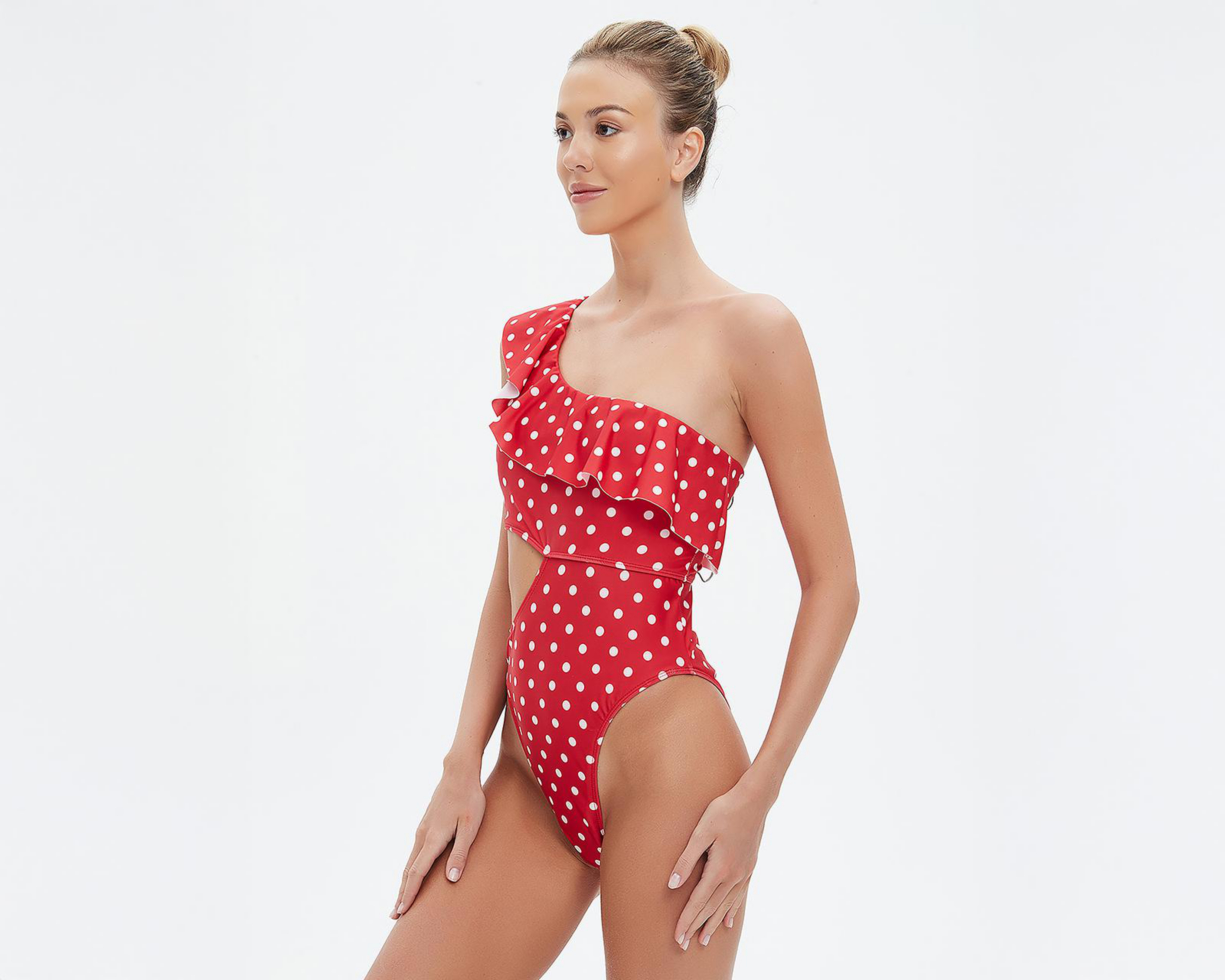 Foto 4 pulgar | Traje de Baño Completo Bebe con Olán para Mujer