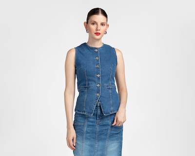 Foto 1 | Chaleco de Mezclilla Azul Sahara para Mujer