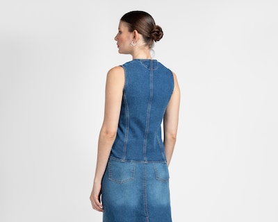 Foto 3 | Chaleco de Mezclilla Azul Sahara para Mujer