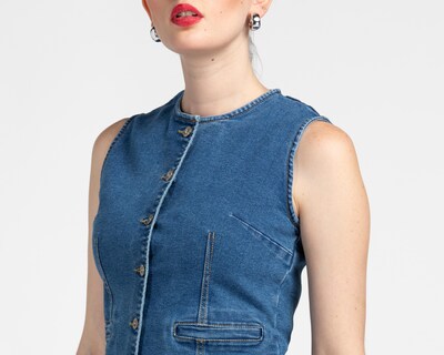 Foto 4 | Chaleco de Mezclilla Azul Sahara para Mujer