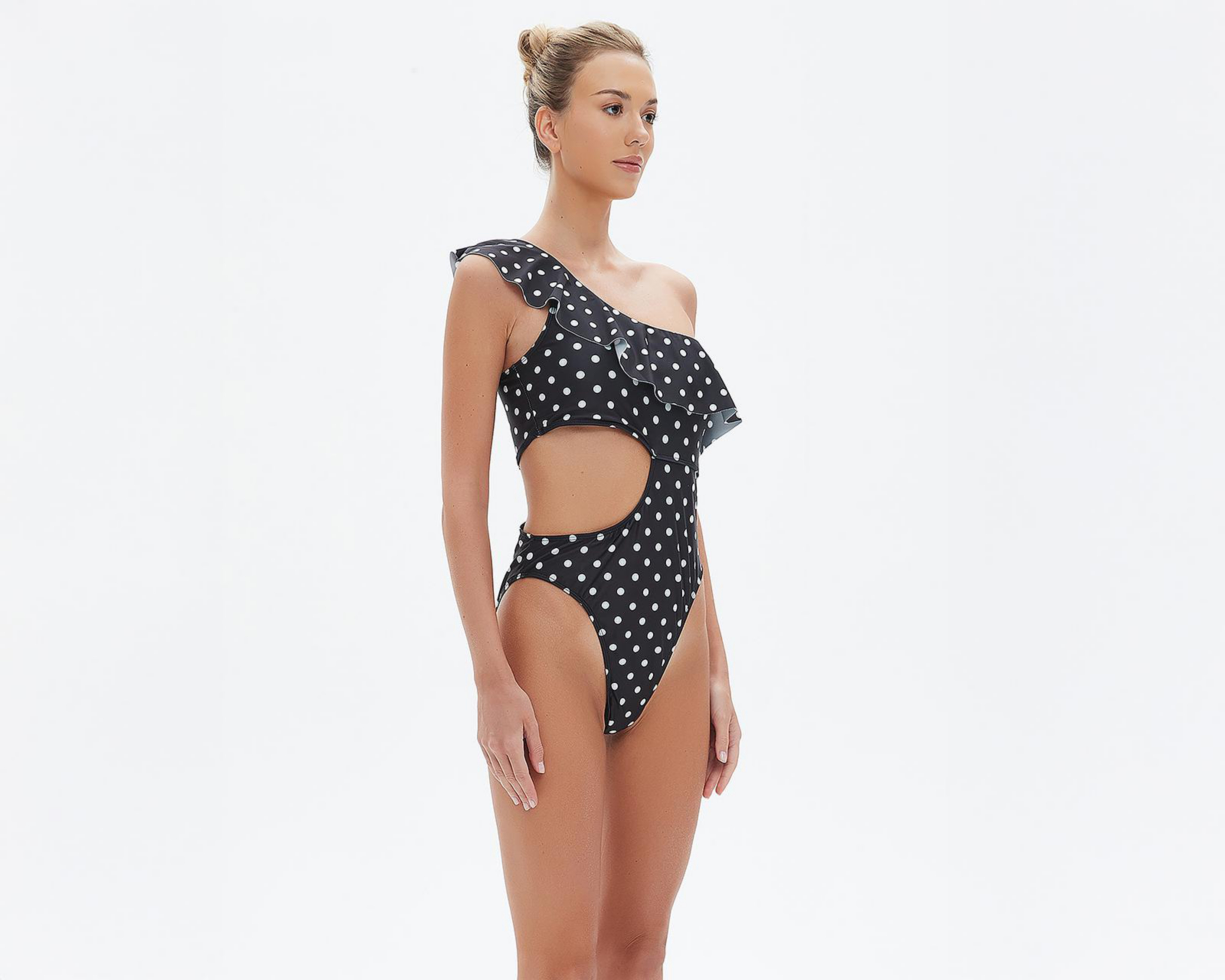 Foto 3 pulgar | Traje de Baño Completo Bebe con Olán para Mujer