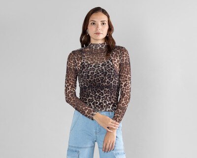 Foto 1 | Blusa Animal Print Strona para Mujer