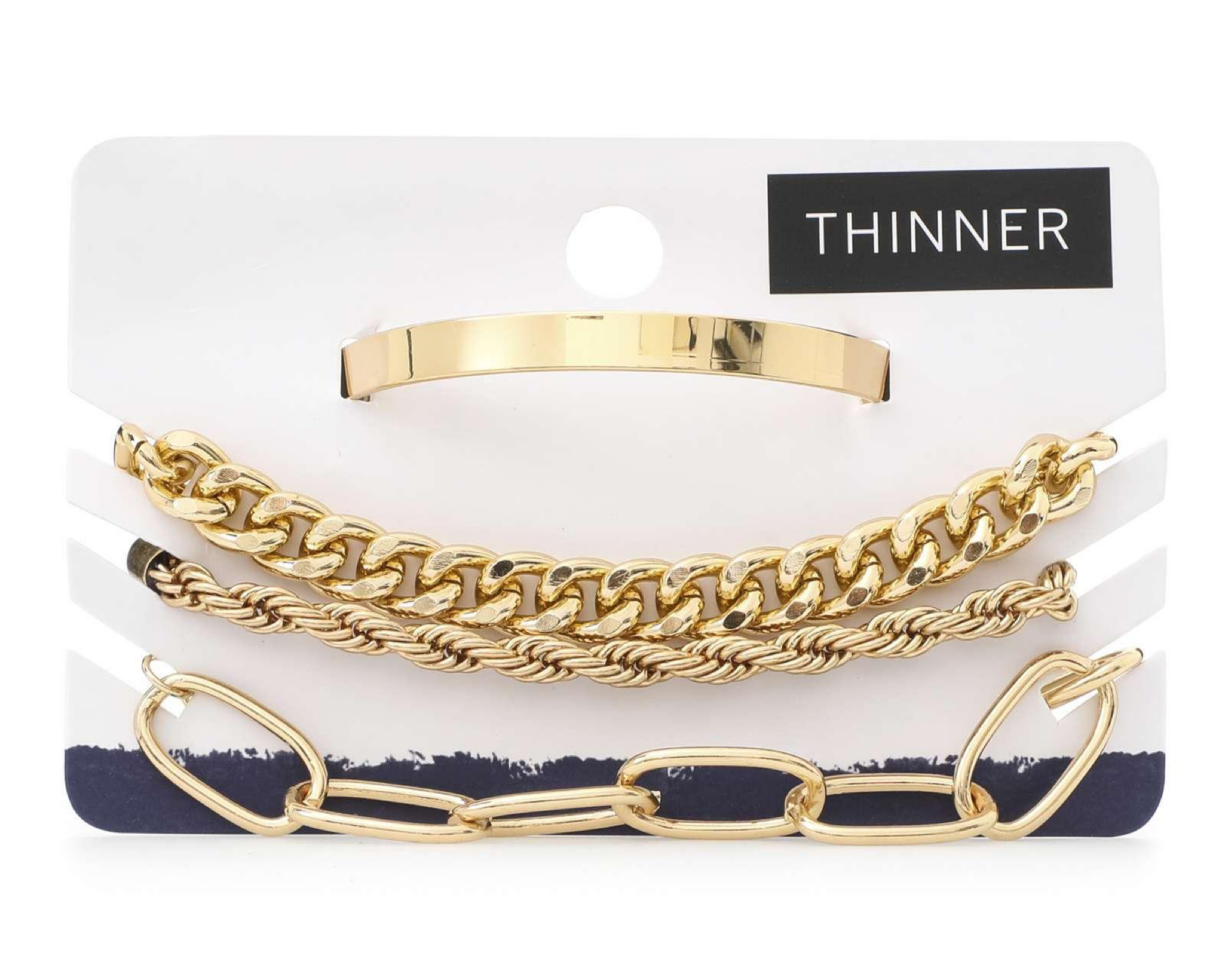 Foto 5 pulgar | Pulsera Thinner Metálica 4 Piezas