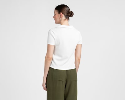 Foto 3 | Playera Polo Sahara Manga Corta Blanca para Mujer