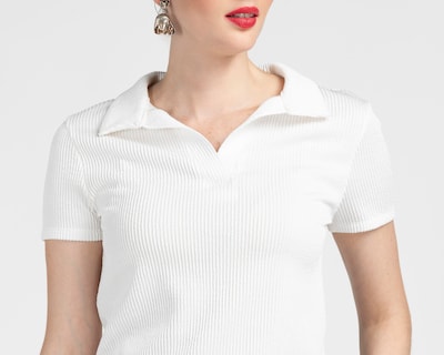 Foto 4 | Playera Polo Sahara Manga Corta Blanca para Mujer