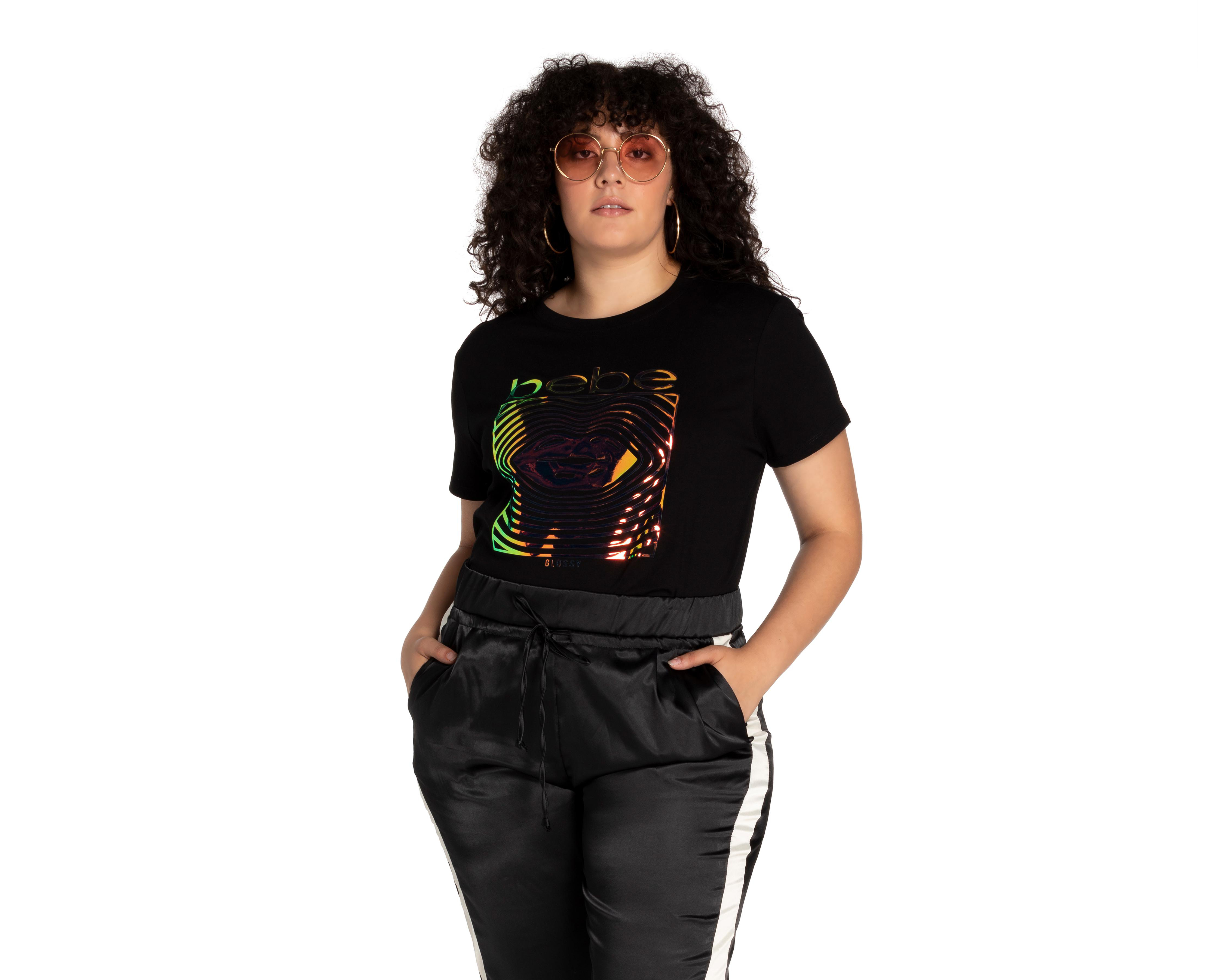 Foto 2 pulgar | Playera Bebe Negra Estampada