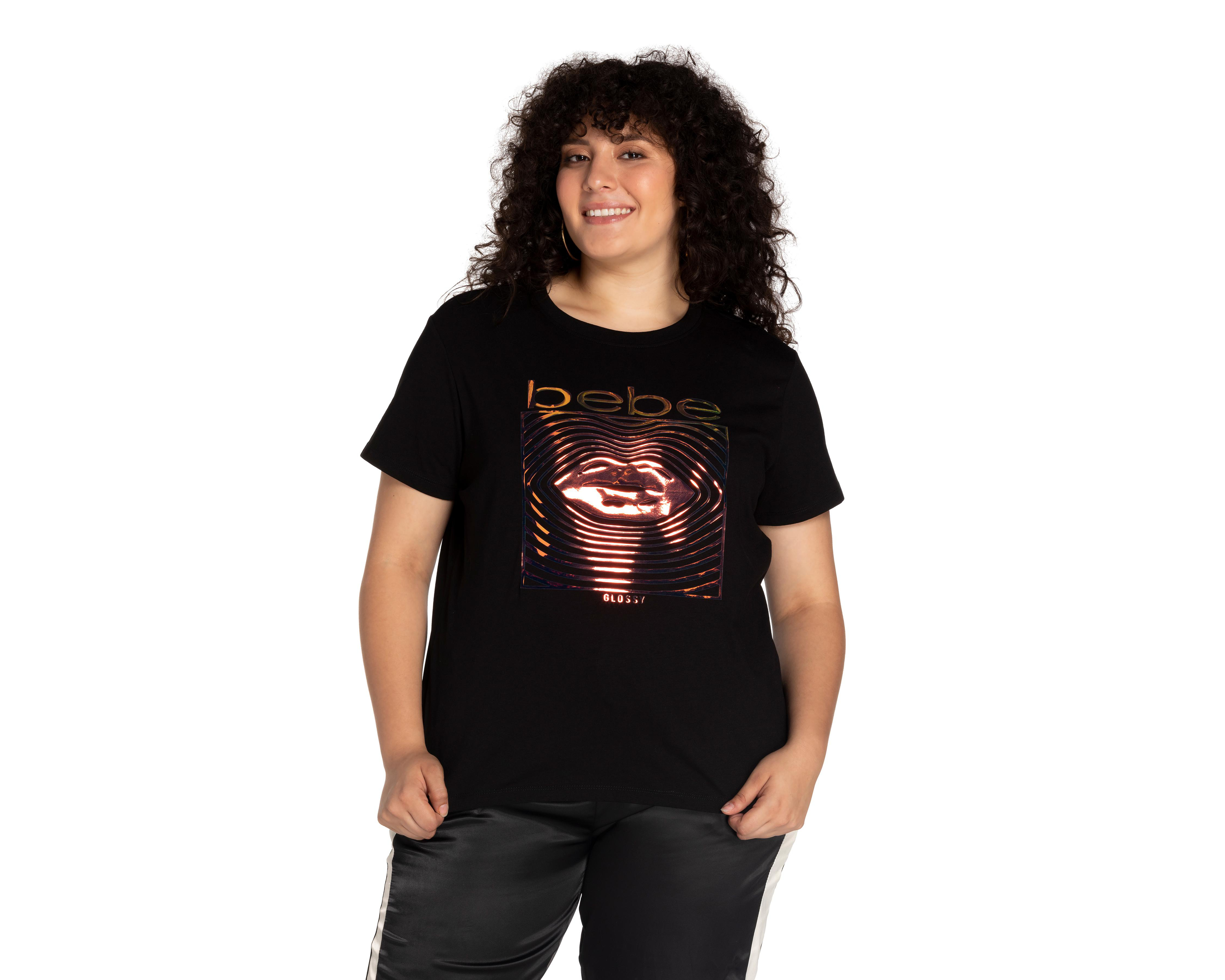 Foto 3 pulgar | Playera Bebe Negra Estampada