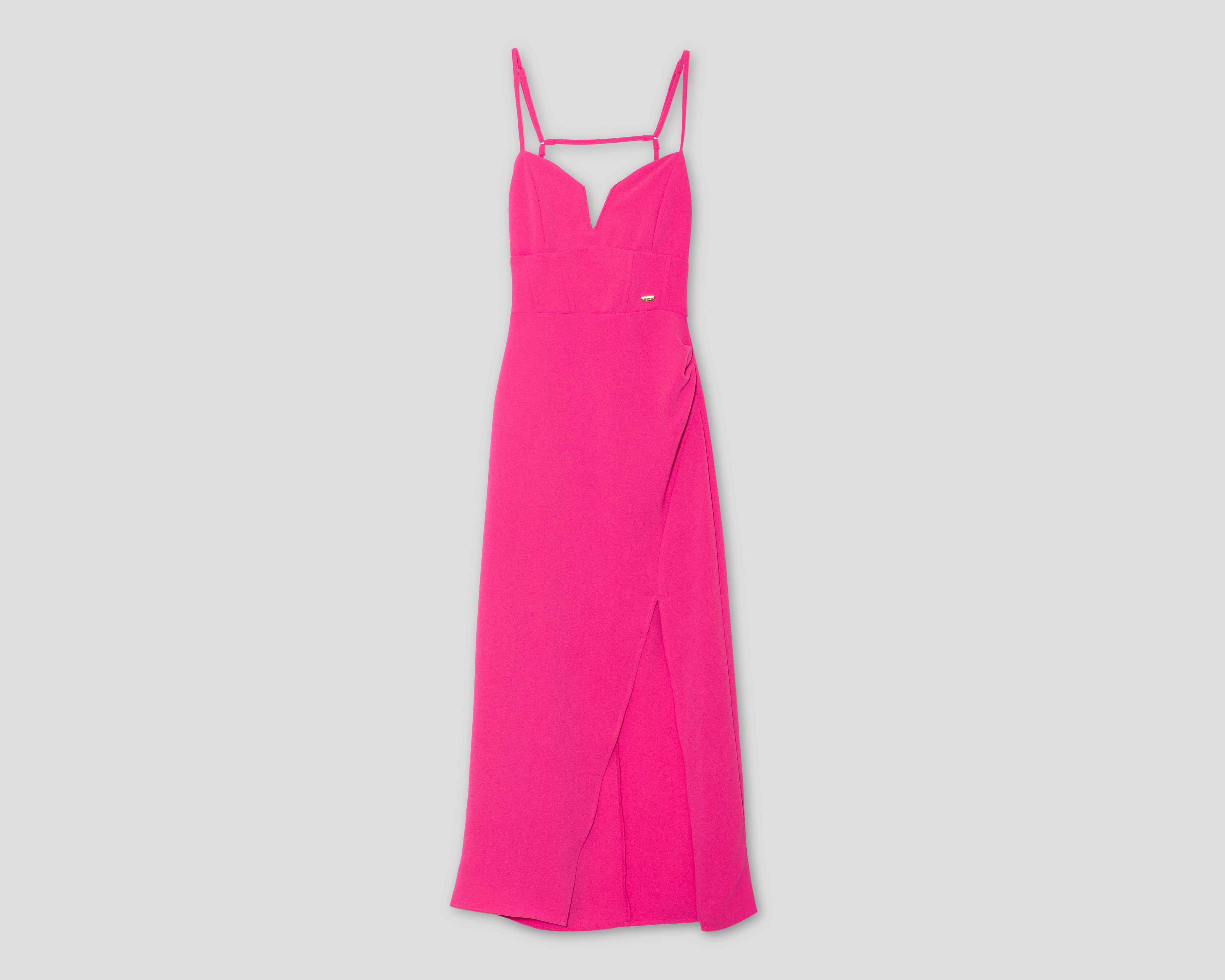 Foto 2 pulgar | Vestido de Noche Jennifer Lopez Rosa de Tirantes con Escote V para Mujer