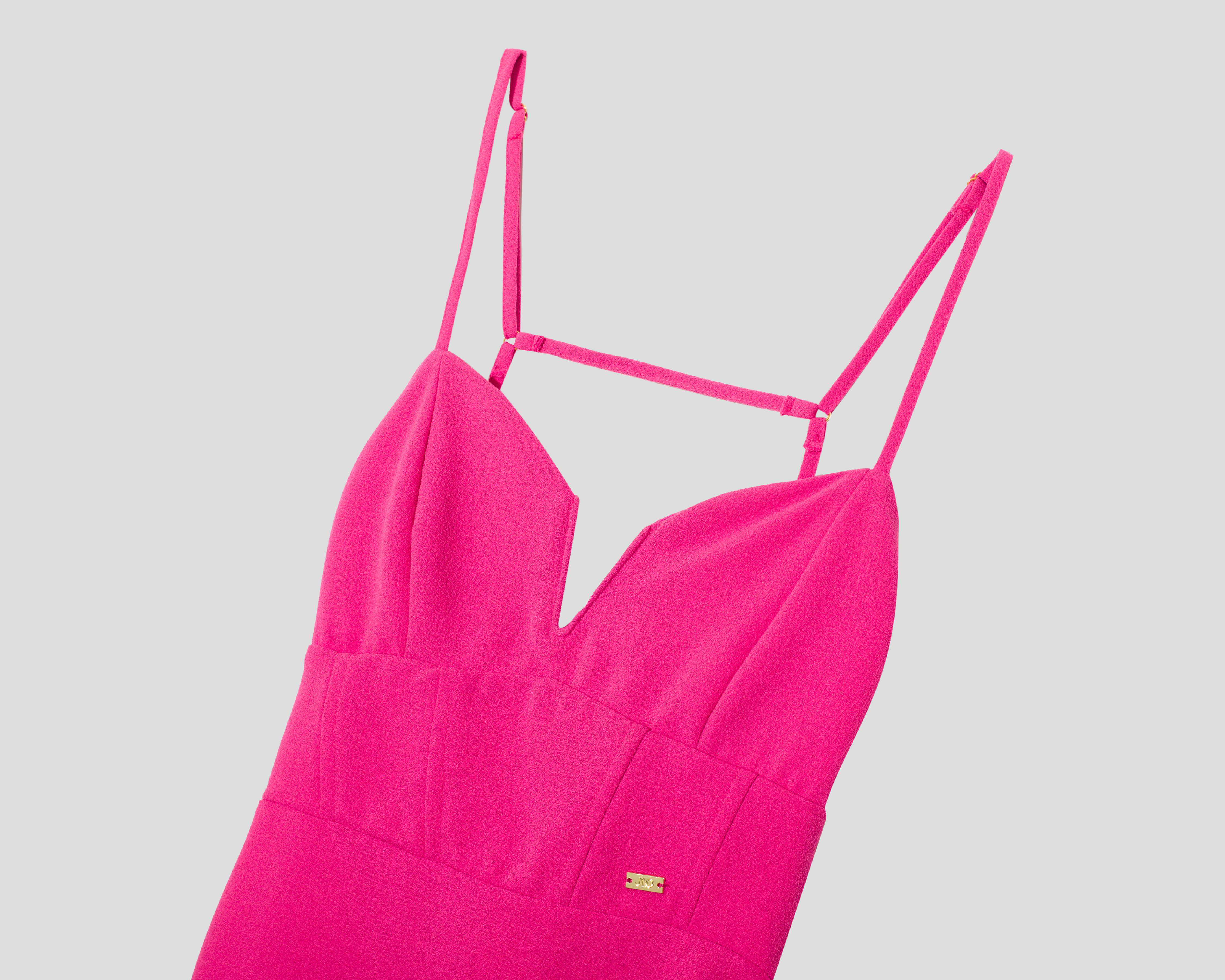 Foto 4 pulgar | Vestido de Noche Jennifer Lopez Rosa de Tirantes con Escote V para Mujer