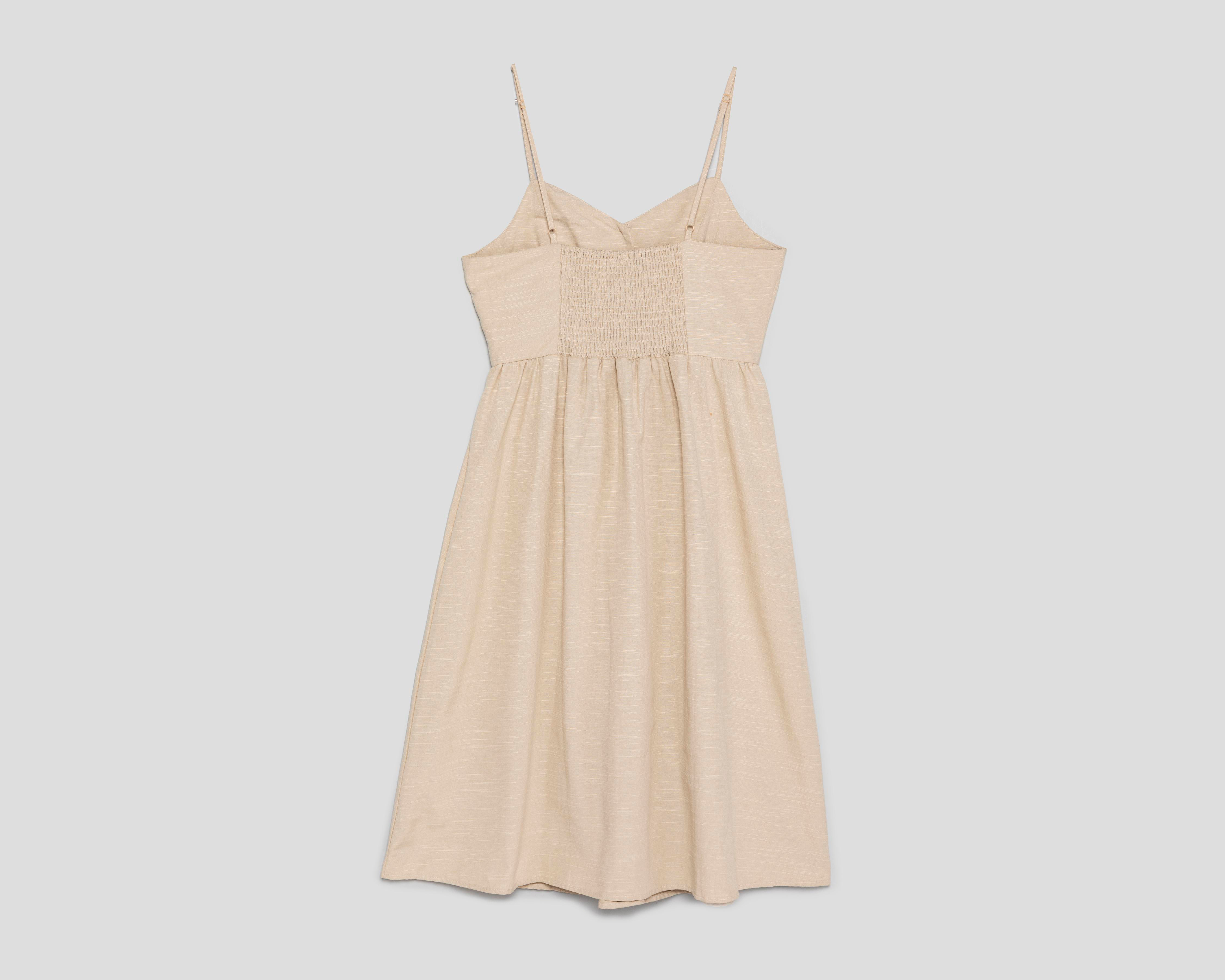 Foto 3 pulgar | Vestido Casual Sahara Beige sin Mangas para Mujer