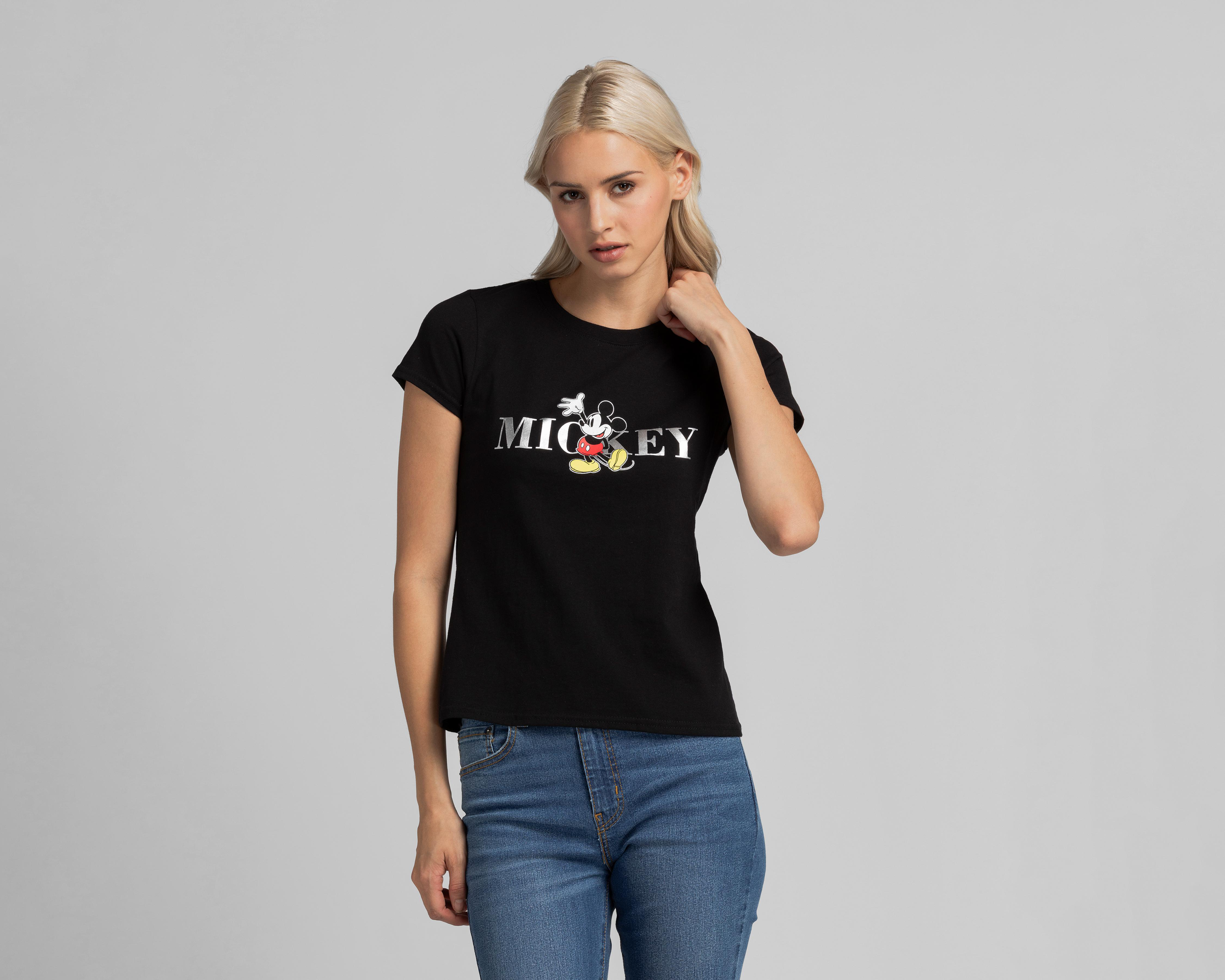 Foto 2 pulgar | Playera Disney Mickey Mouse Manga Corta para Mujer